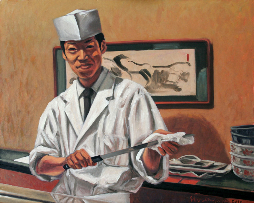 Sushi masutā - obraz olejny na płótnie 100 x 80 cm