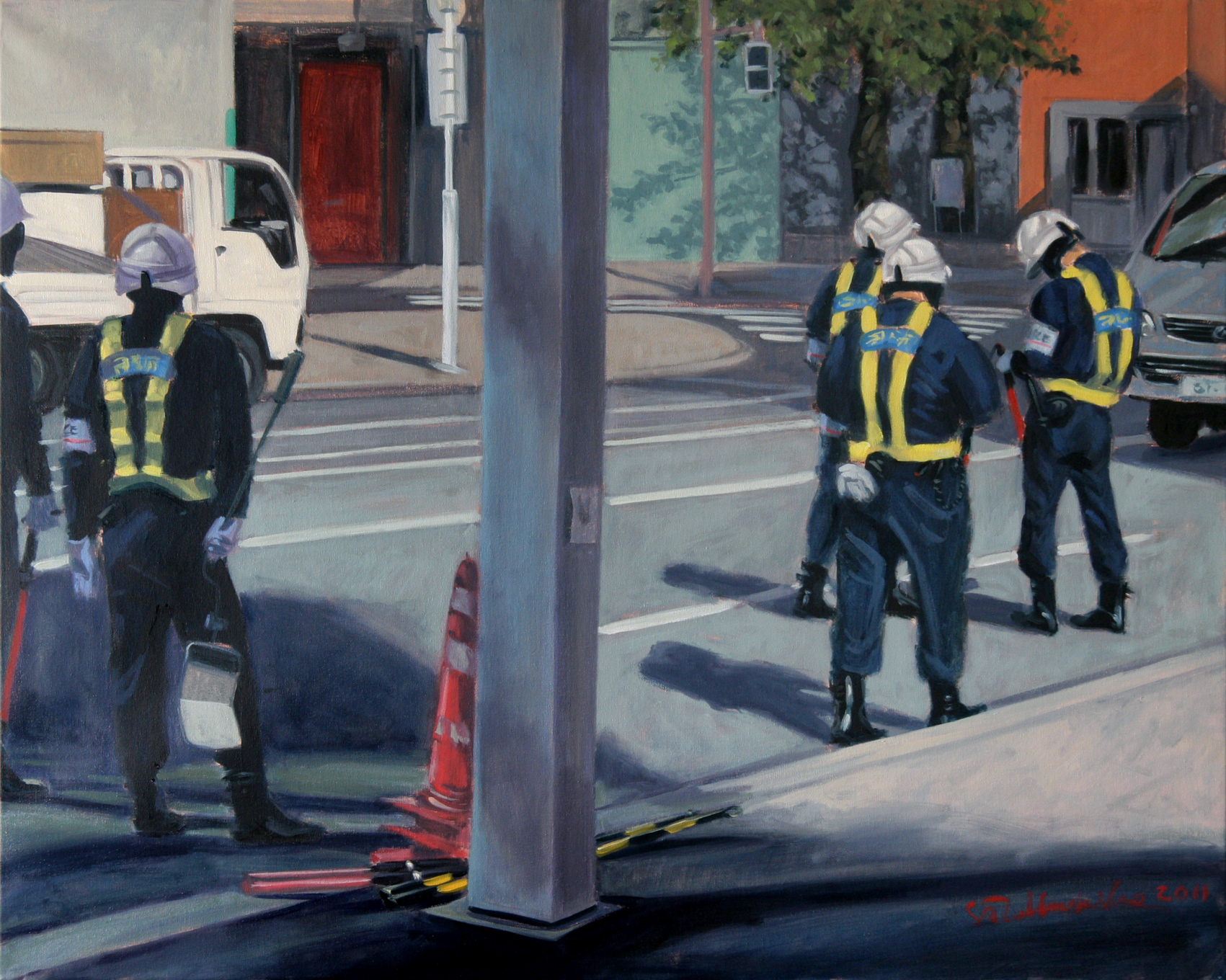 Nani ga okotta no ka? - obraz olejny na płótnie 100 x 80 cm