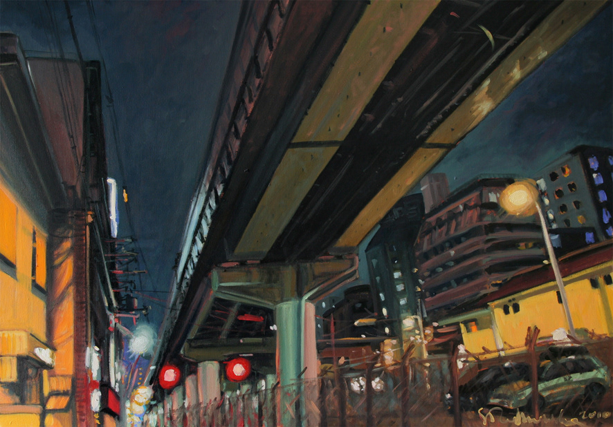 Massugu itte - obraz olejny na płótnie 116 x 81 cm