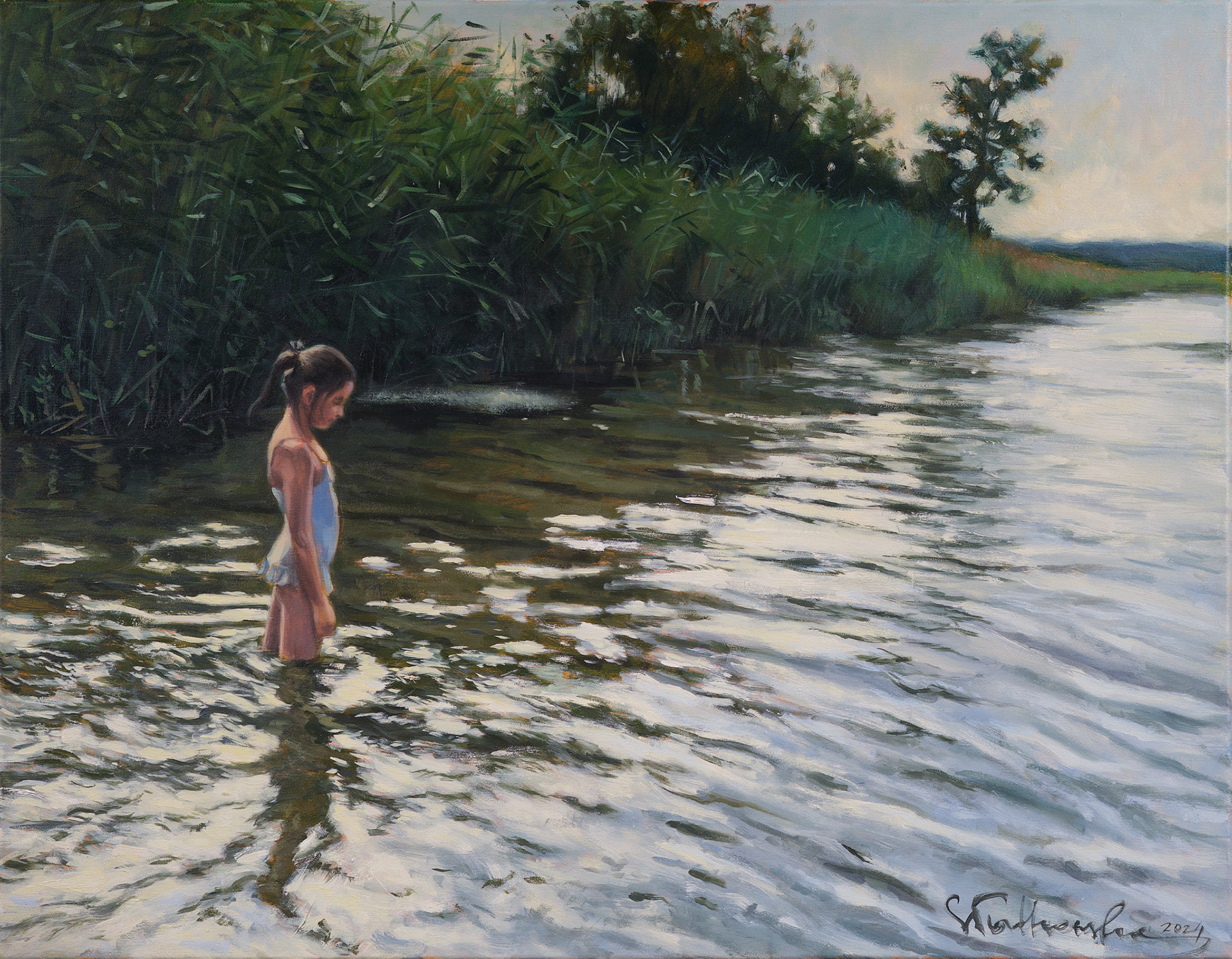 Wakacje u Babci. Zagubione wspomnienie - obraz olejny na płótnie 89 x 69 cm