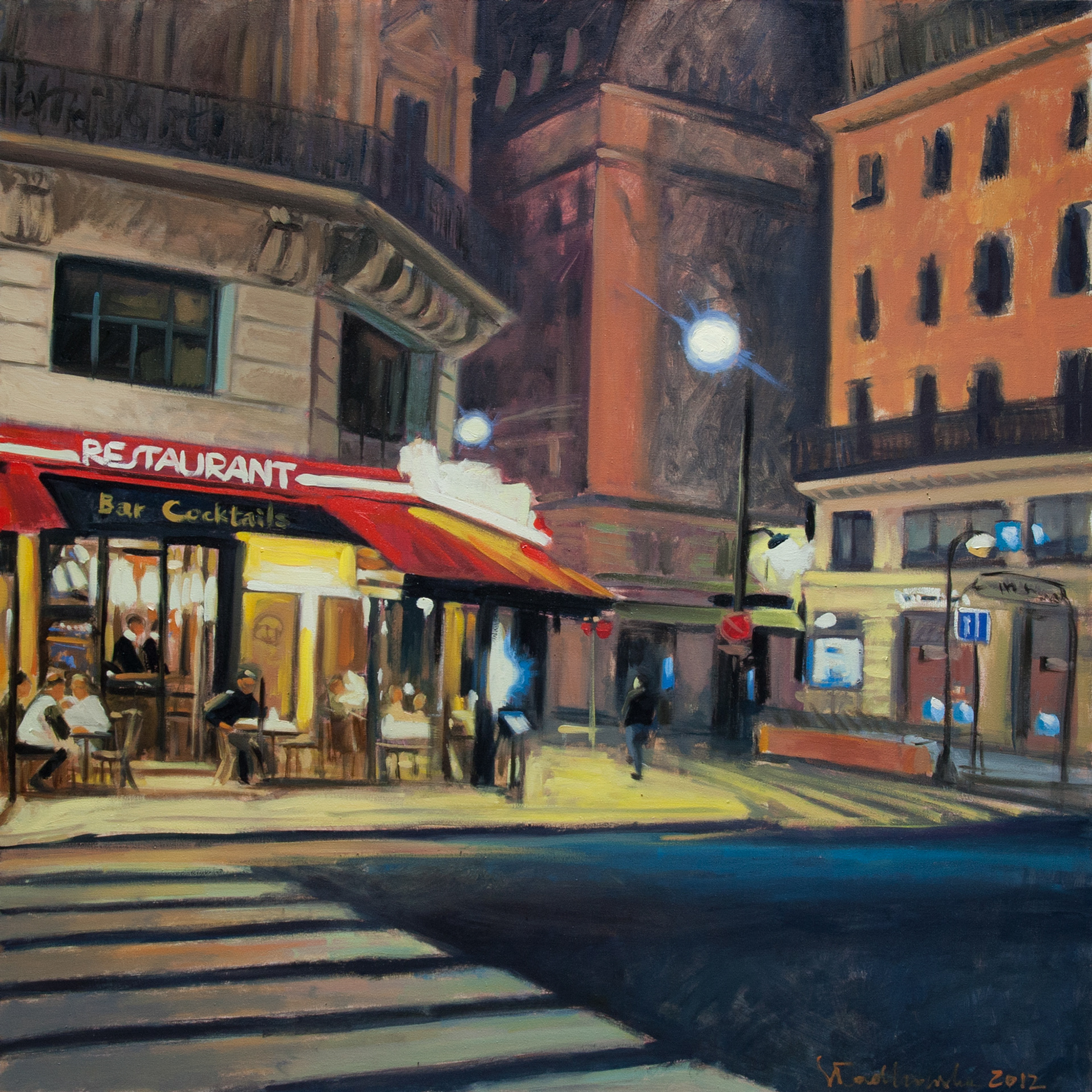 Midnight in Paris – obraz olejny na płótnie 90 x 90 cm  /PRIVATE COLLECTION/