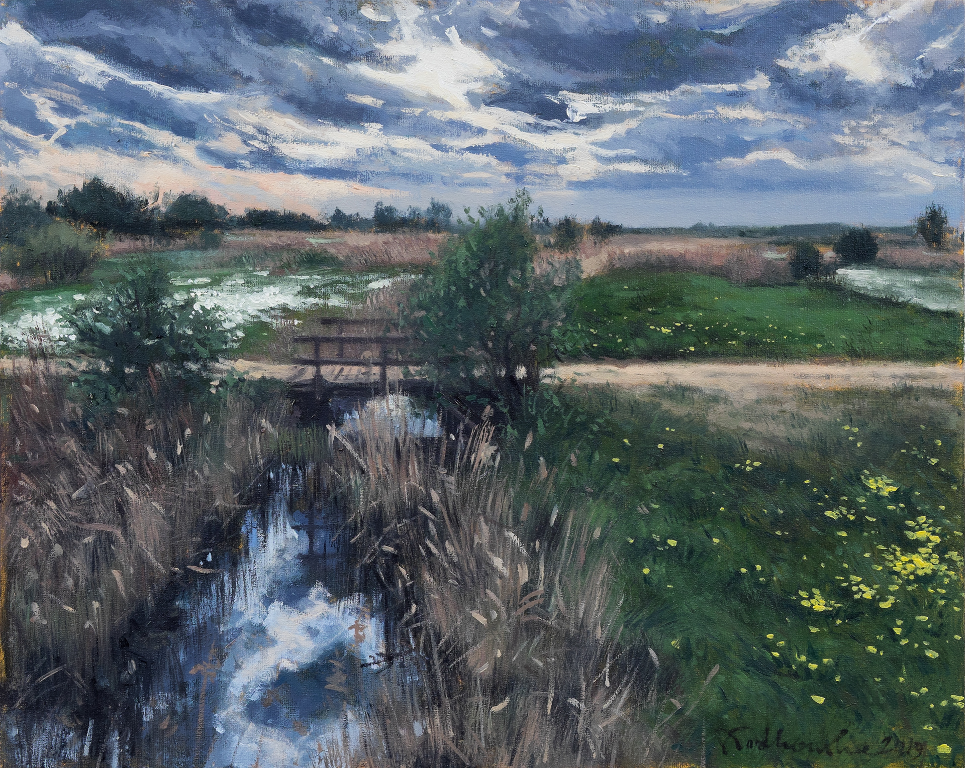 Pejzaż z okolic Tykocina - obraz olejny na płótnie 50 x 40 cm /PRIVATE COLLECTION/