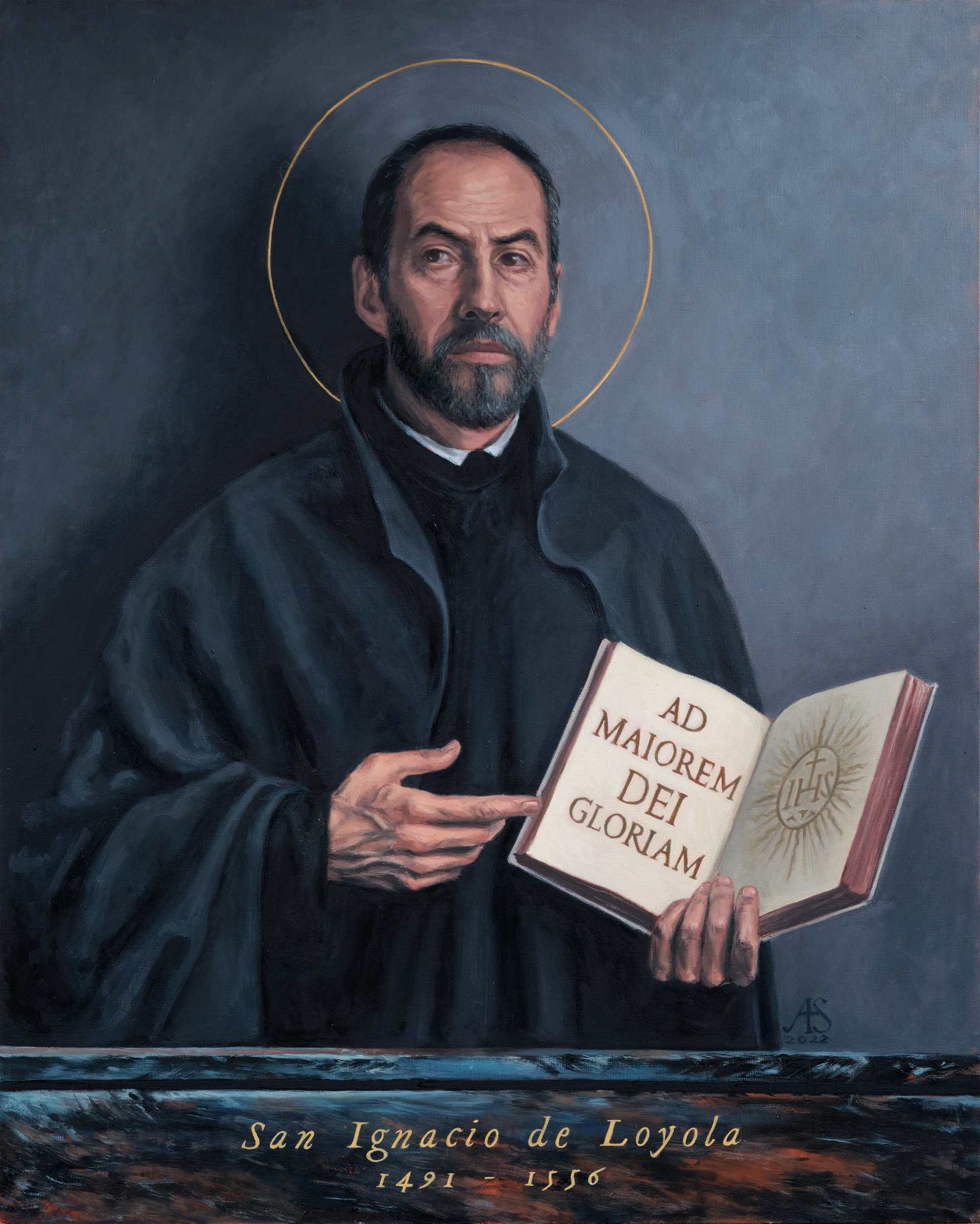 Święty Ignacy Loyola. – obraz olejny na płótnie 81 x 65 cm