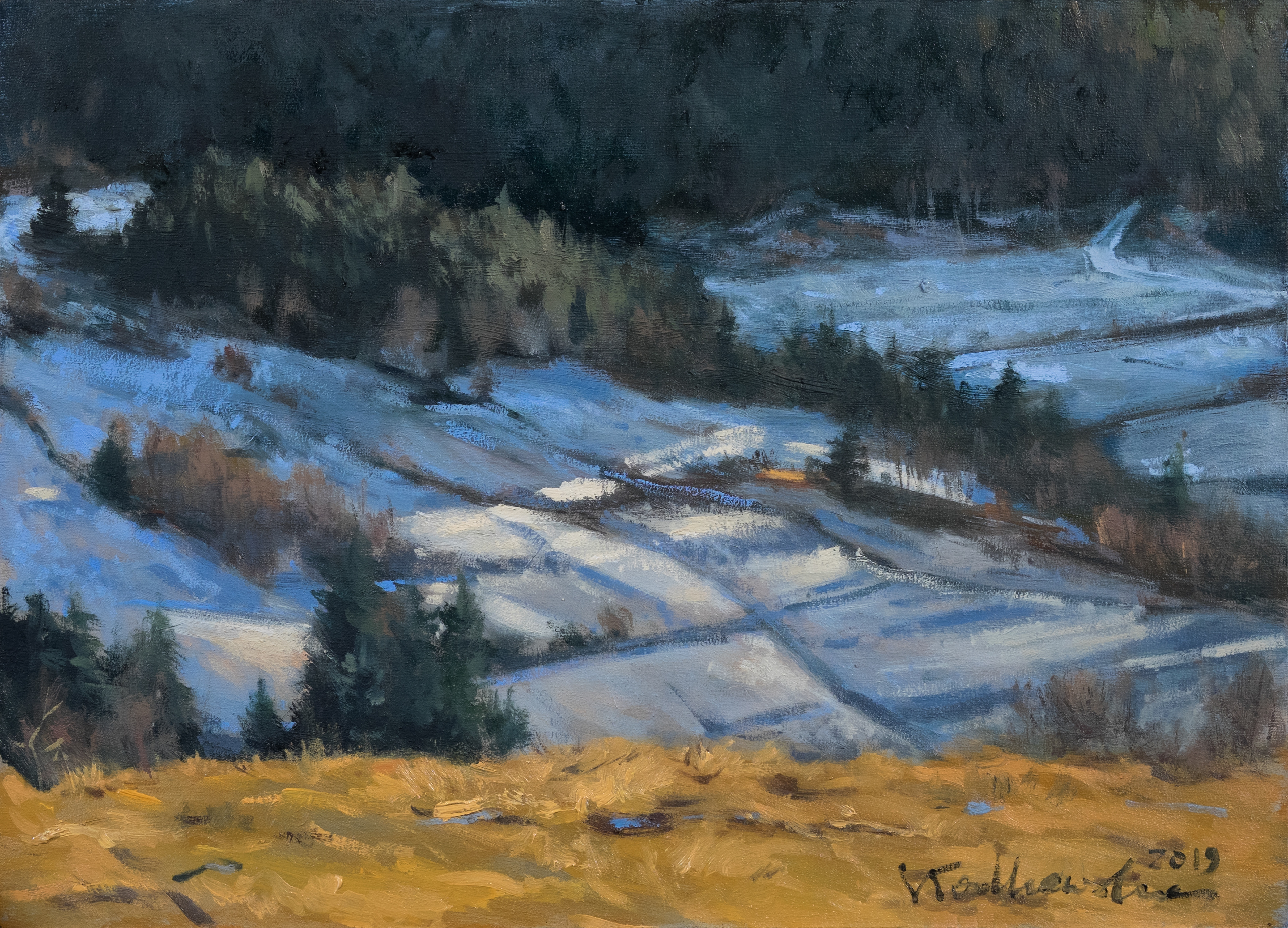 Wędrówka, Beskid Sądecki  - obraz olejny na płótnie 46 x 33 cm