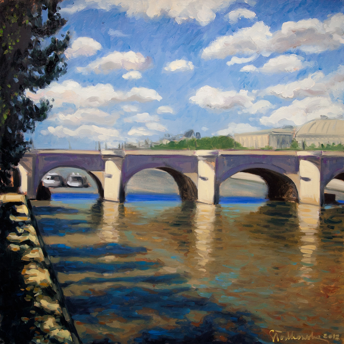 Seine – obraz olejny na płótnie 80 x 80 cm