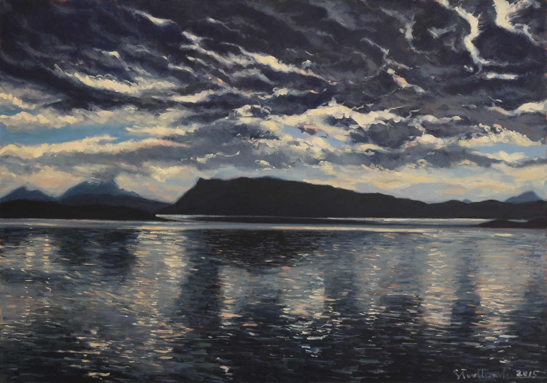 Tysfjord – obraz olejny na płótnie 100 x 70 cm   /PRIVATE COLLECTION/