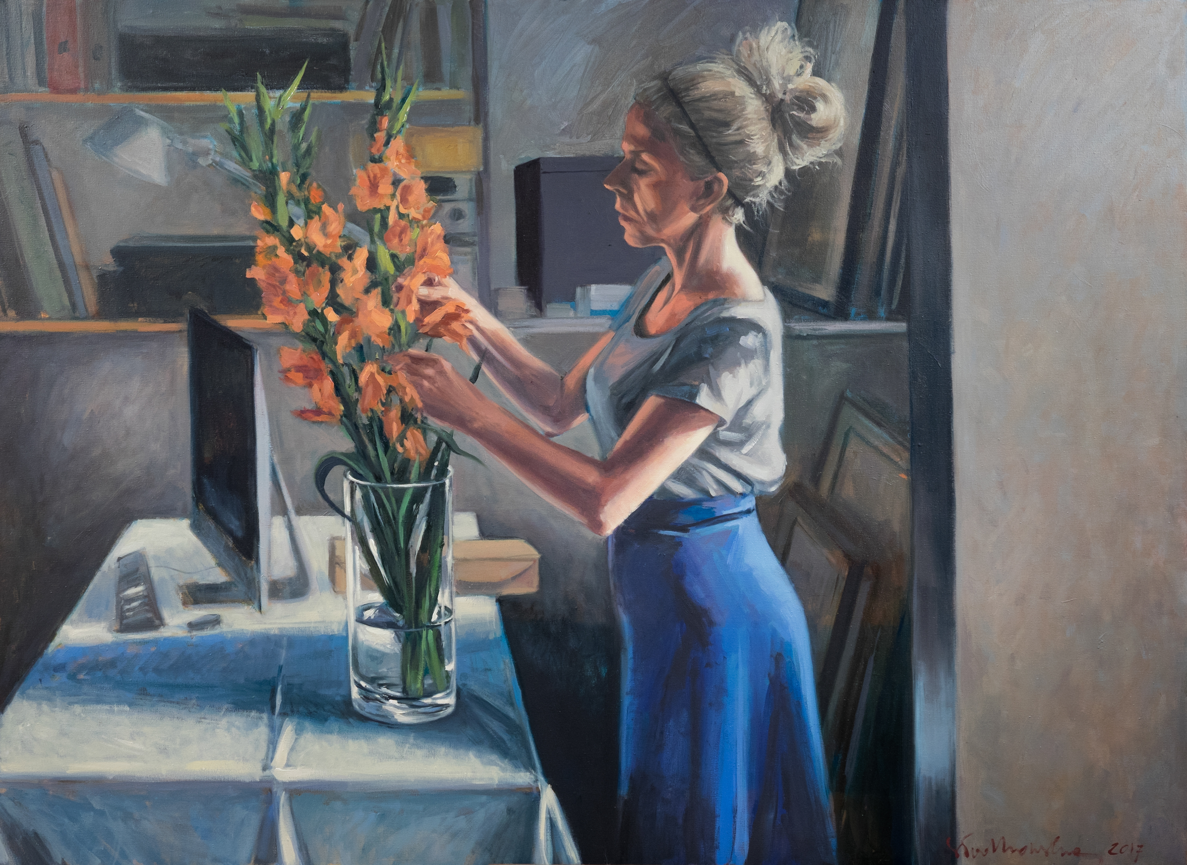 Mieczyki – obraz olejny na płótnie 100 x 73 cm