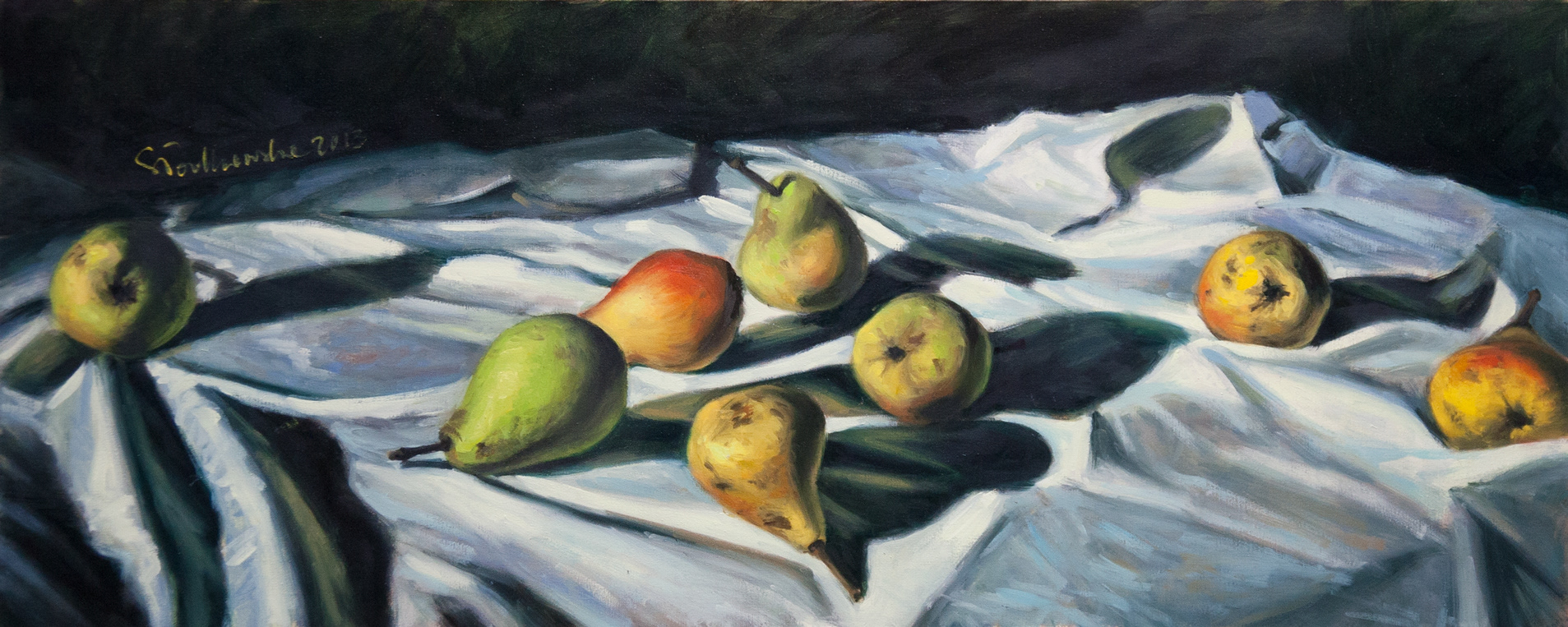Pears - obraz olejny na płótnie 100 x 40 cm   /PRIVATE COLLECTION/