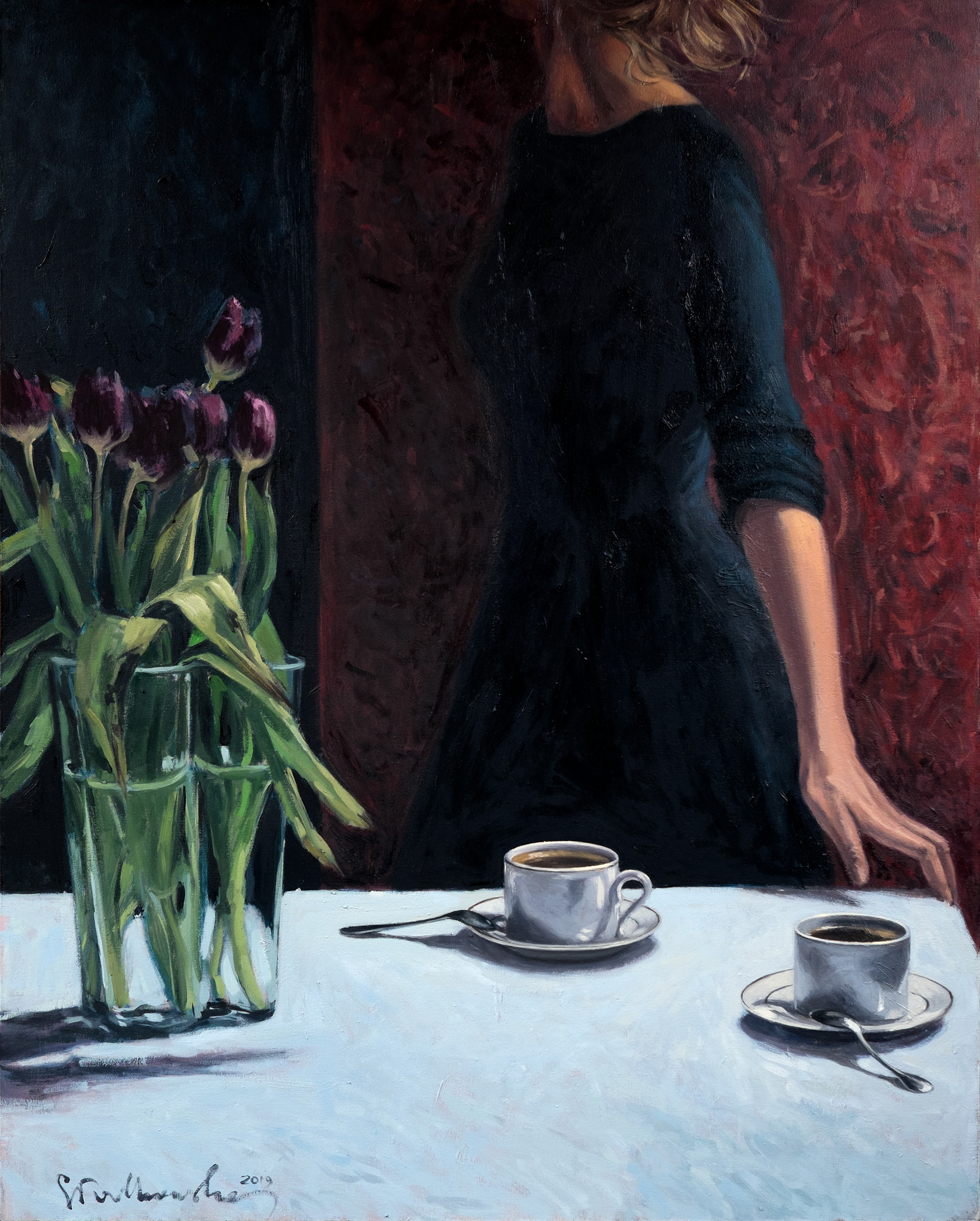 Czas na kawę – obraz olejny na płótnie 65 x 81 cm  /PRIVATE COLLECTION/