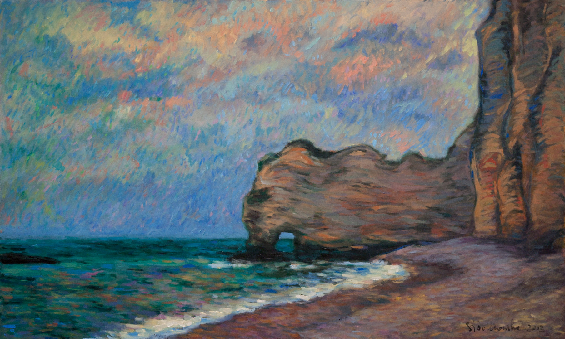 Etretat 3 - obraz olejny na płótnie 100 x 60 cm