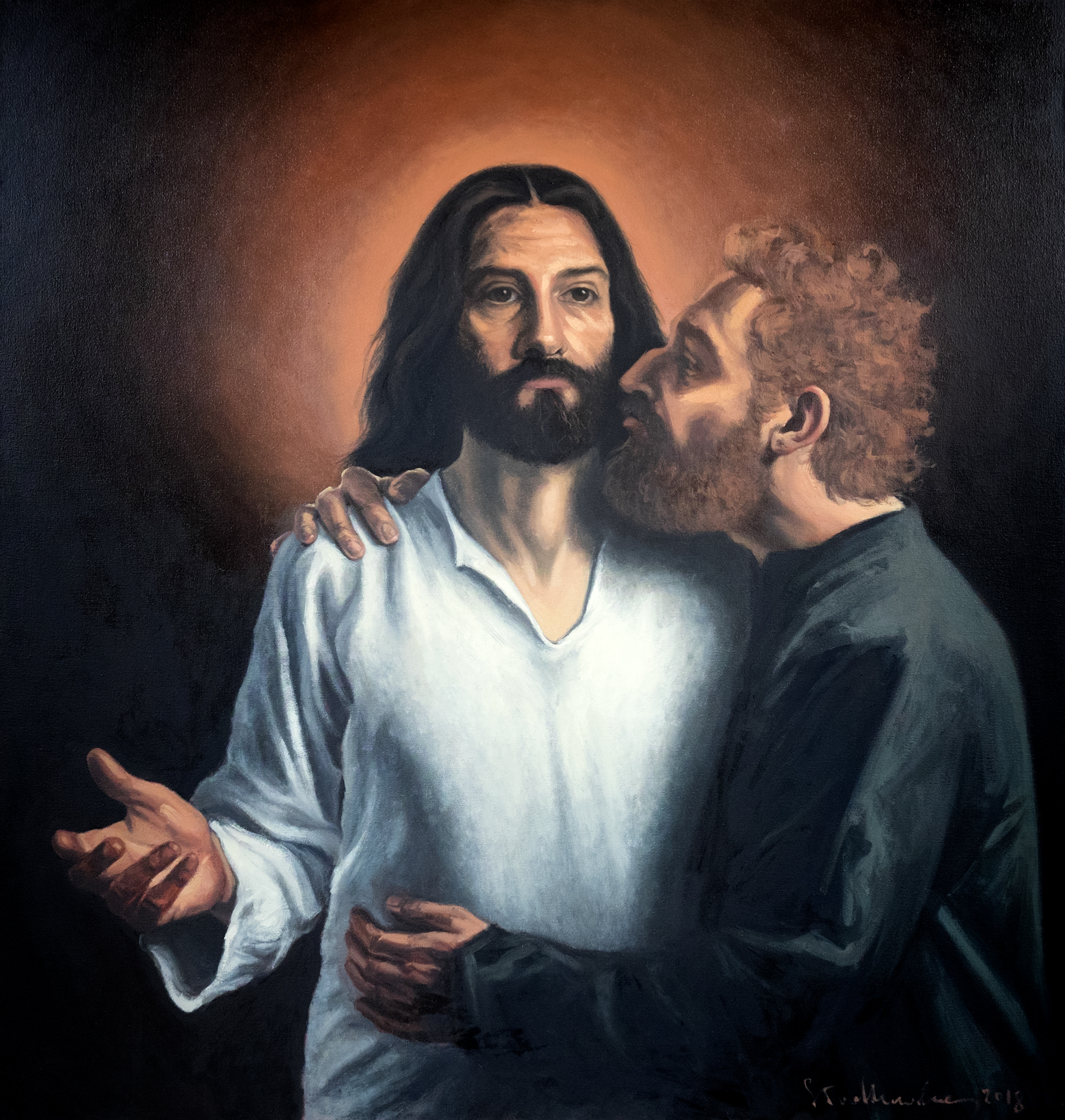 Pocałunek Judasza 2. – obraz olejny na płótnie 87 x 91 cm   /PRIVATE COLLECTION/