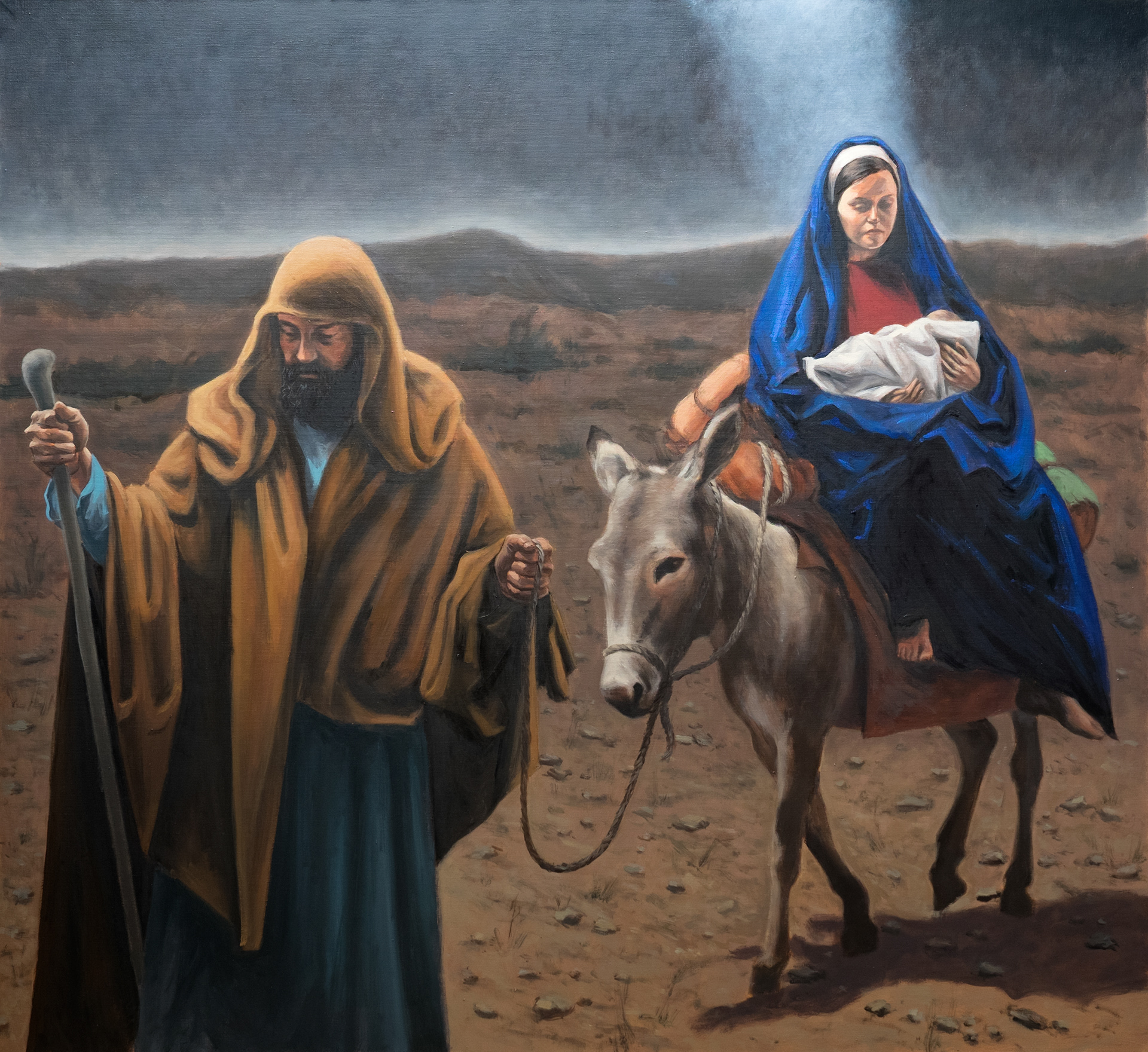 Smutek 4. Ucieczka do Egiptu. – obraz olejny na płótnie 130 x 120 cm   /PRIVATE COLLECTION/