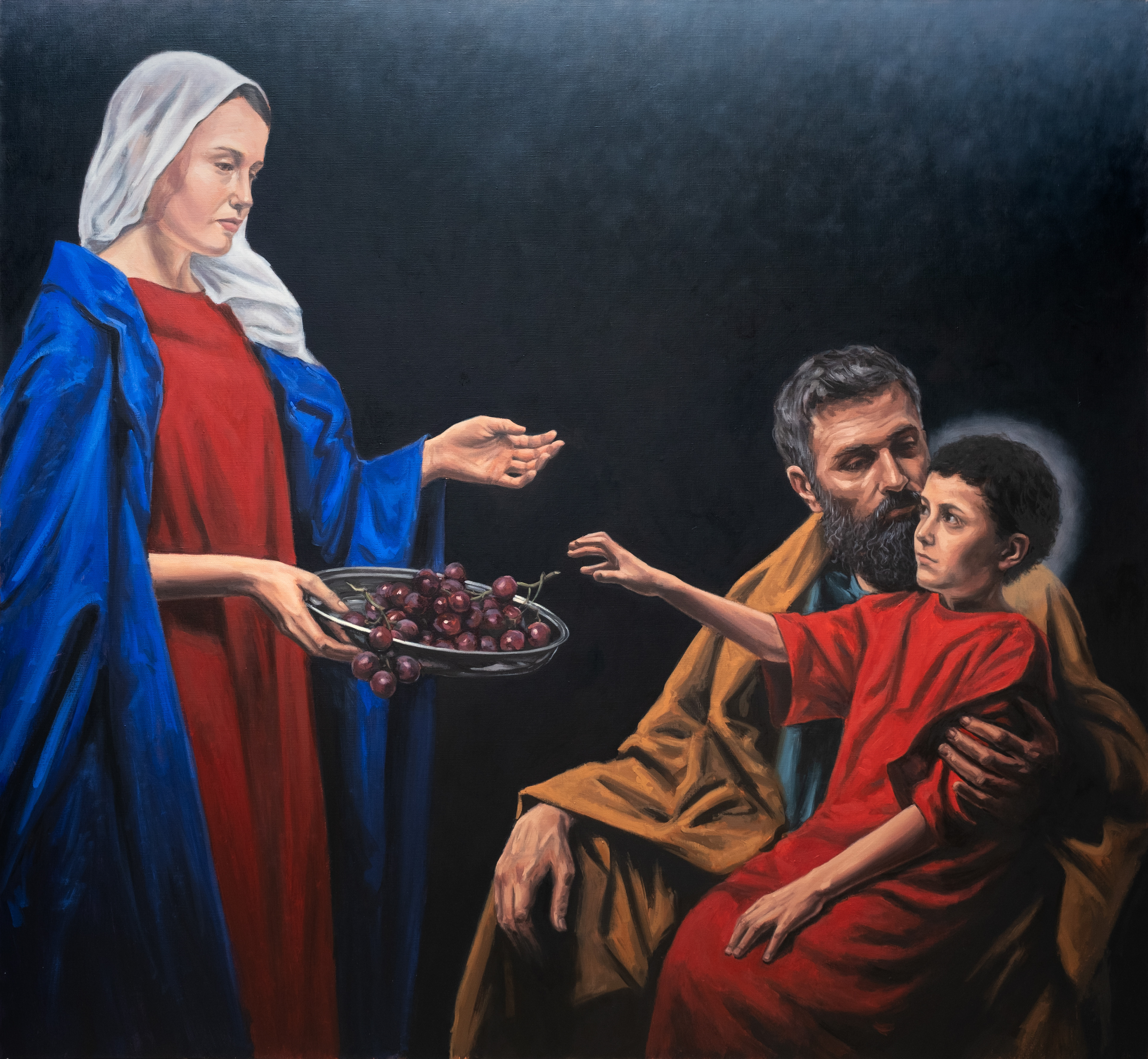 Pocałunek Świętego Józefa. – obraz olejny na płótnie 130 x 120 cm   /PRIVATE COLLECTION/