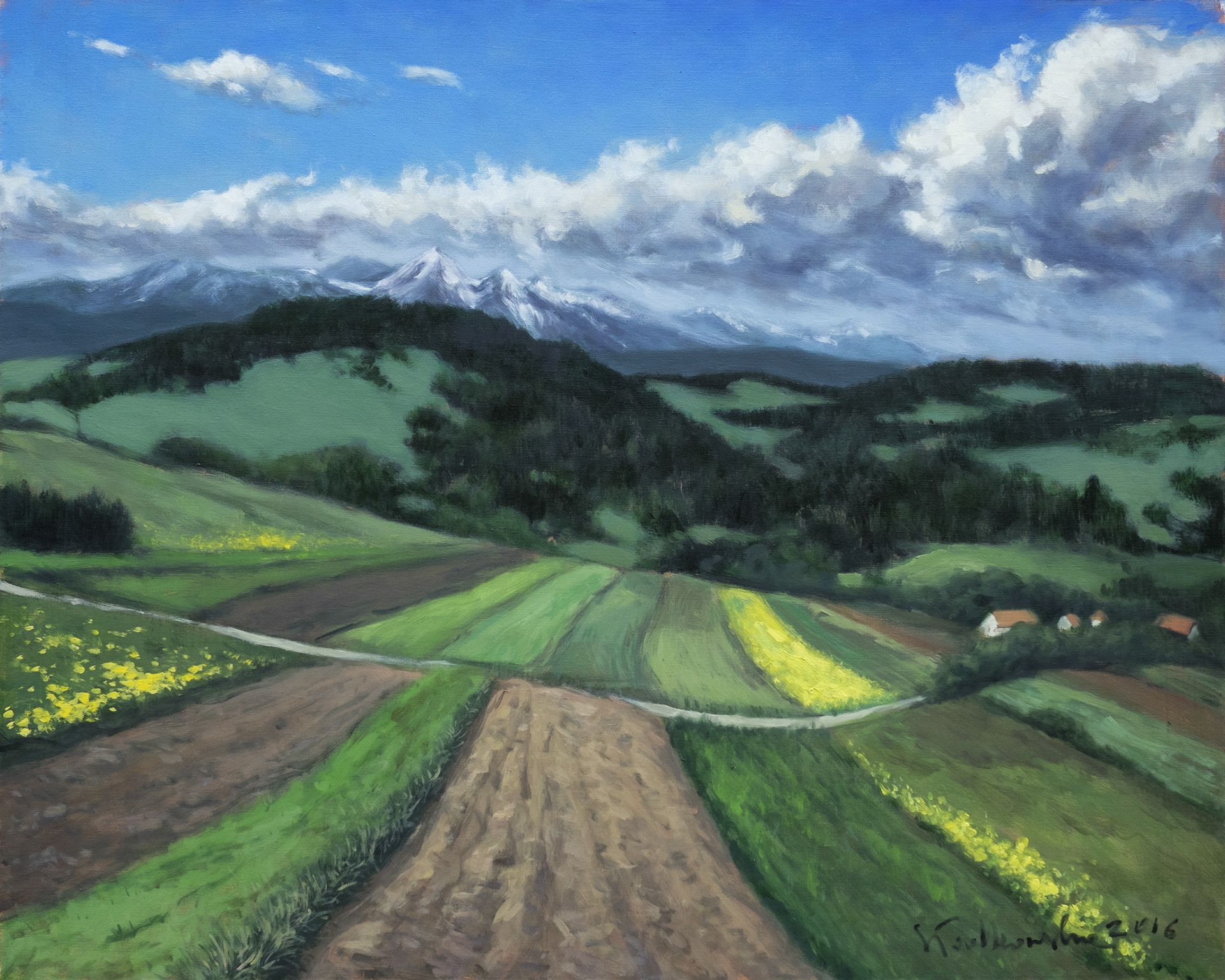 Droga na Niedzice - obraz olejny na płótnie 81 × 65 cm /PRIVATE COLLECTION/