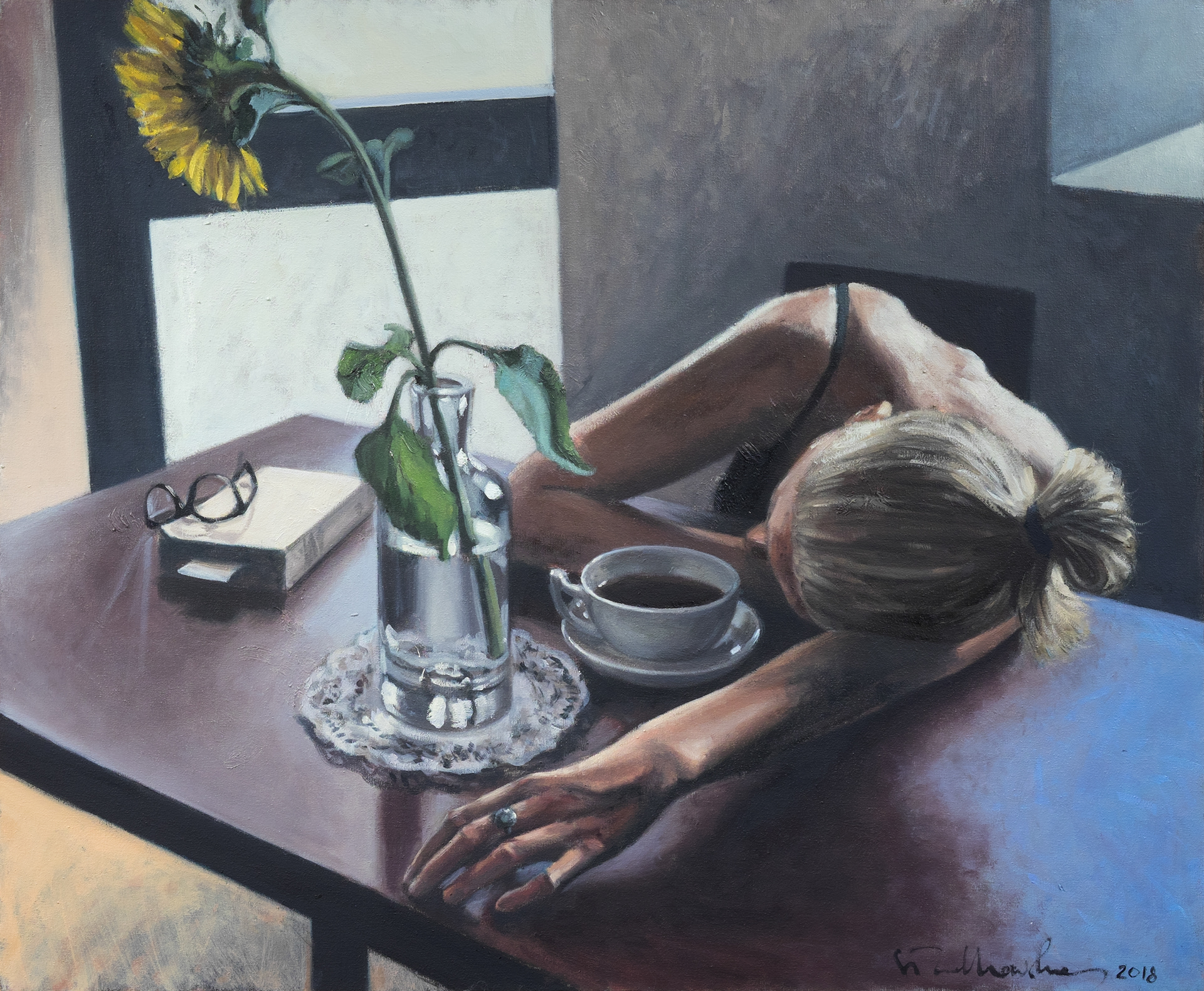 Słonecznik – obraz olejny na płótnie 60 x 73 cm