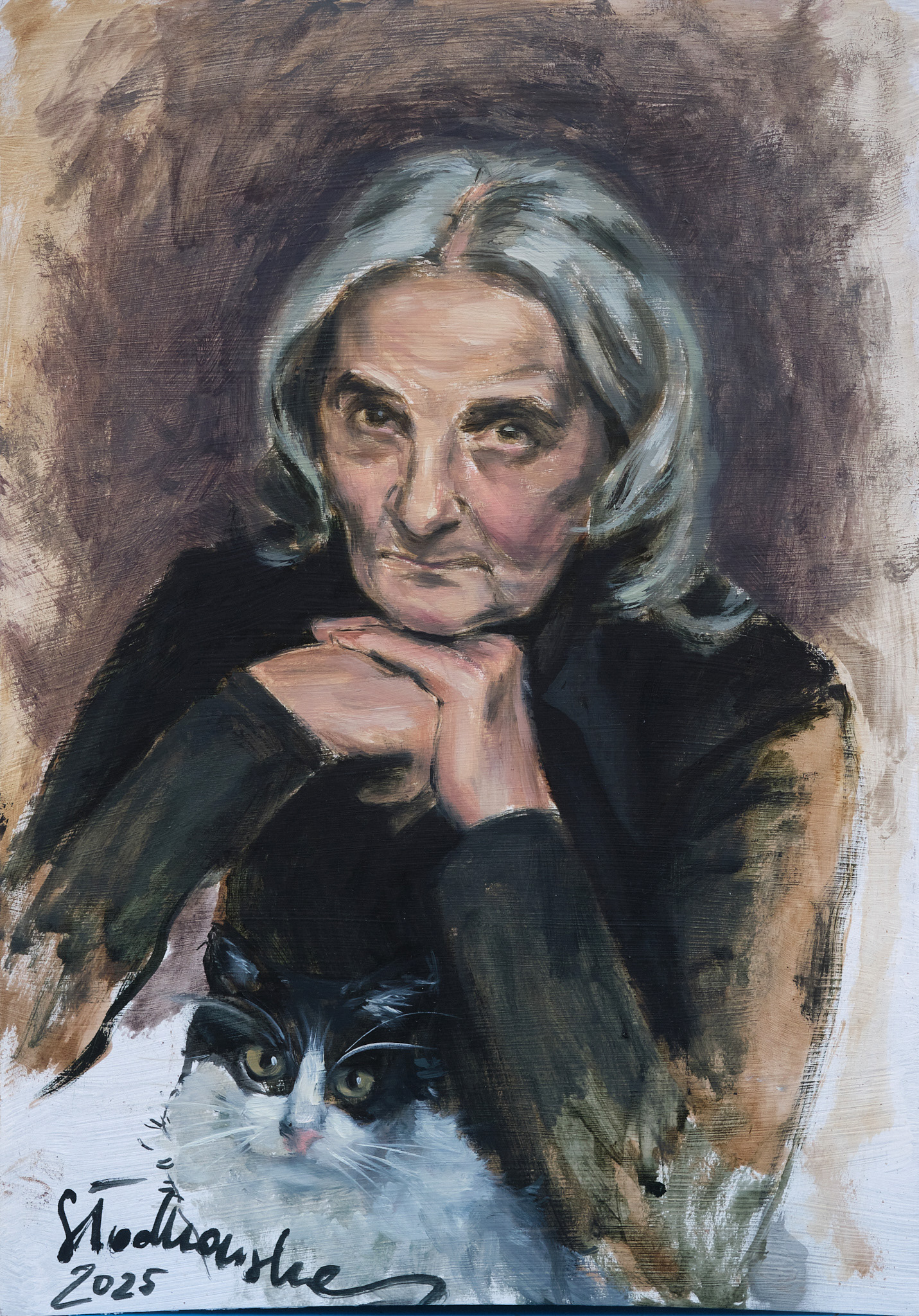 Irena - obraz olejny na panelu 30 x 42 cm