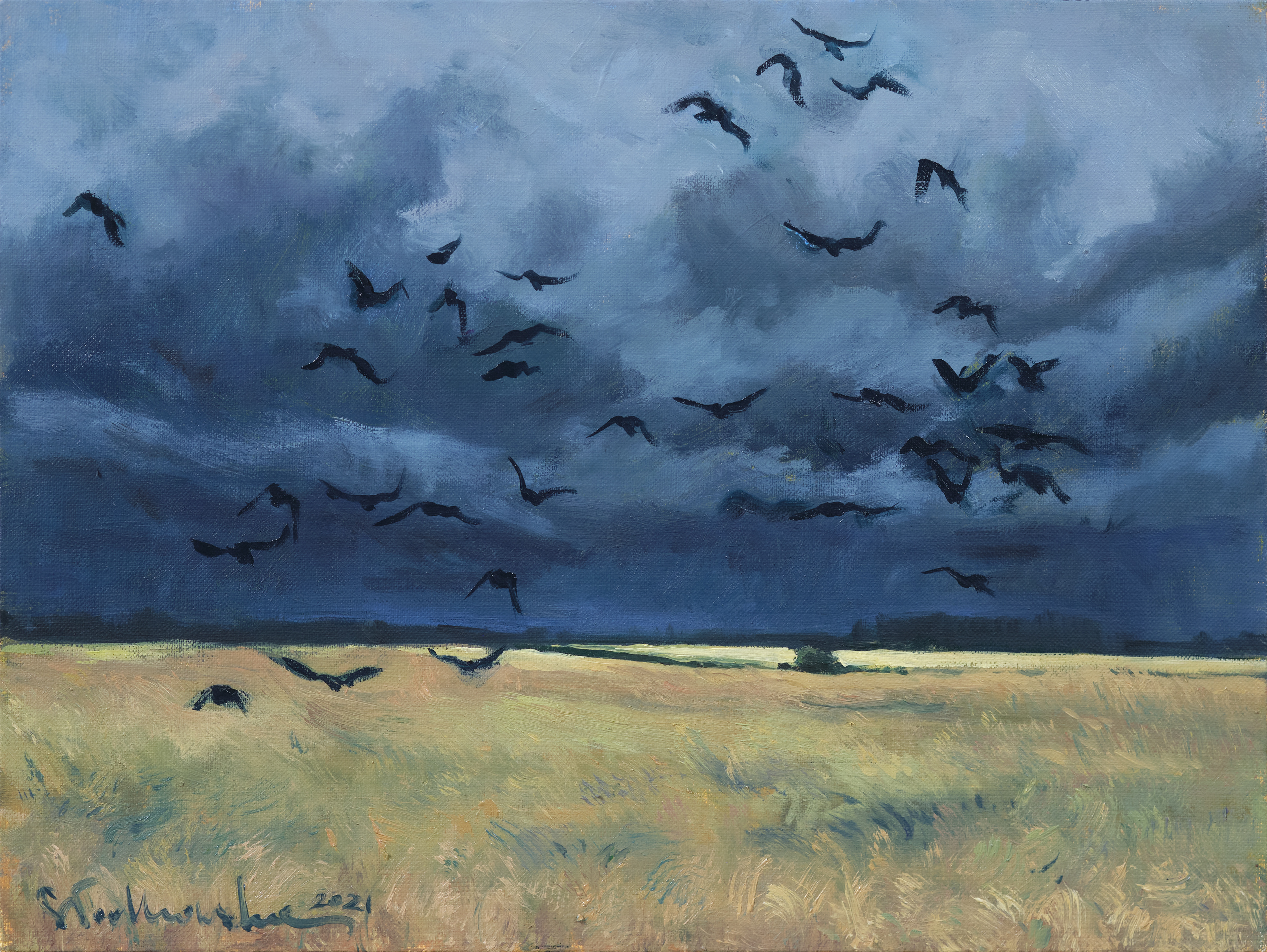 Ptaszydła. – obraz olejny na płótnie 40 x 30 cm