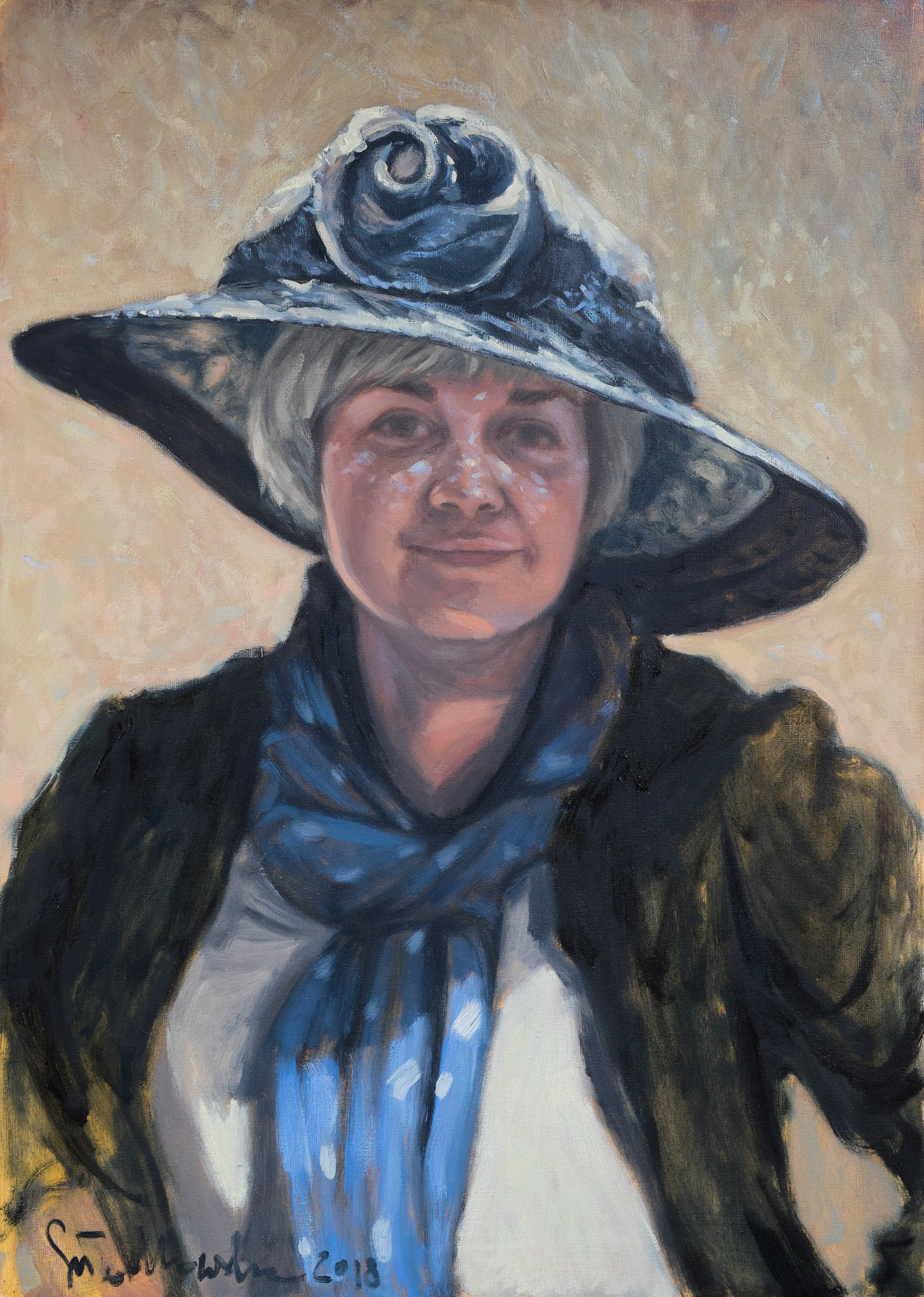 Portret Su w kapeluszu – obraz olejny na płótnie 50 x 70 cm  /PRIVATE COLLECTION/