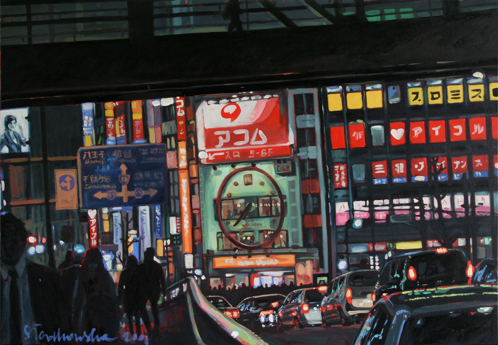 Shinyuku, Tokyo, 19:38 - obraz olejny na płótnie 116 x 81 cm  /PRIVATE COLLECTION/