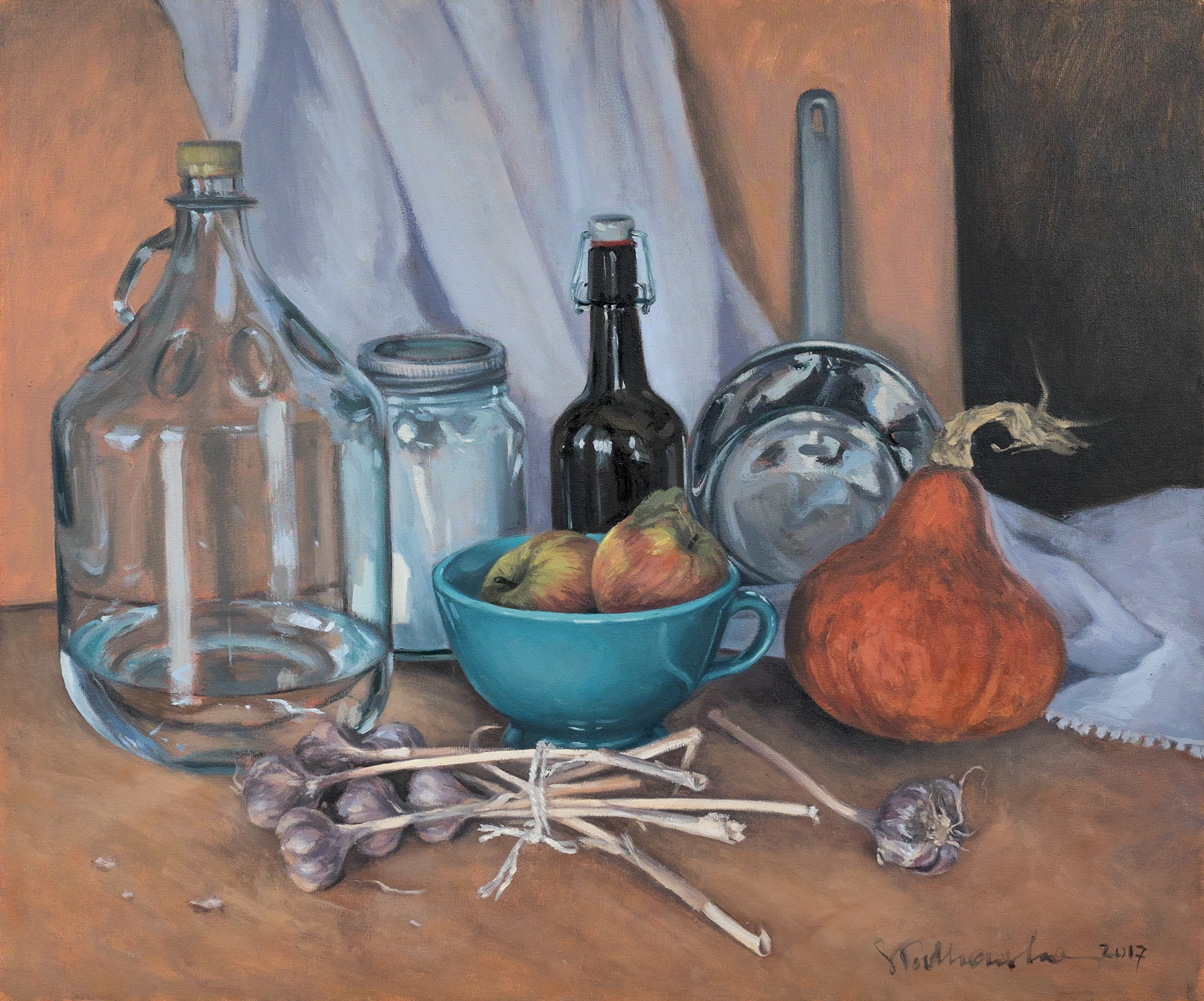 Jesienna kompozycja - obraz olejny na płótnie 65 x 54 cm