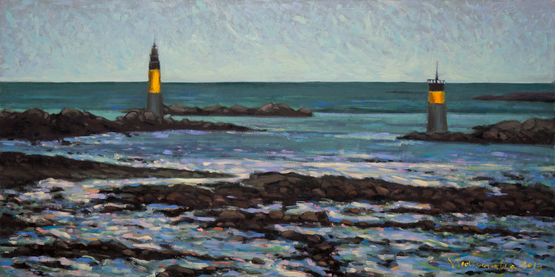 Roscoff 2 - obraz olejny na płótnie 100 x 50 cm