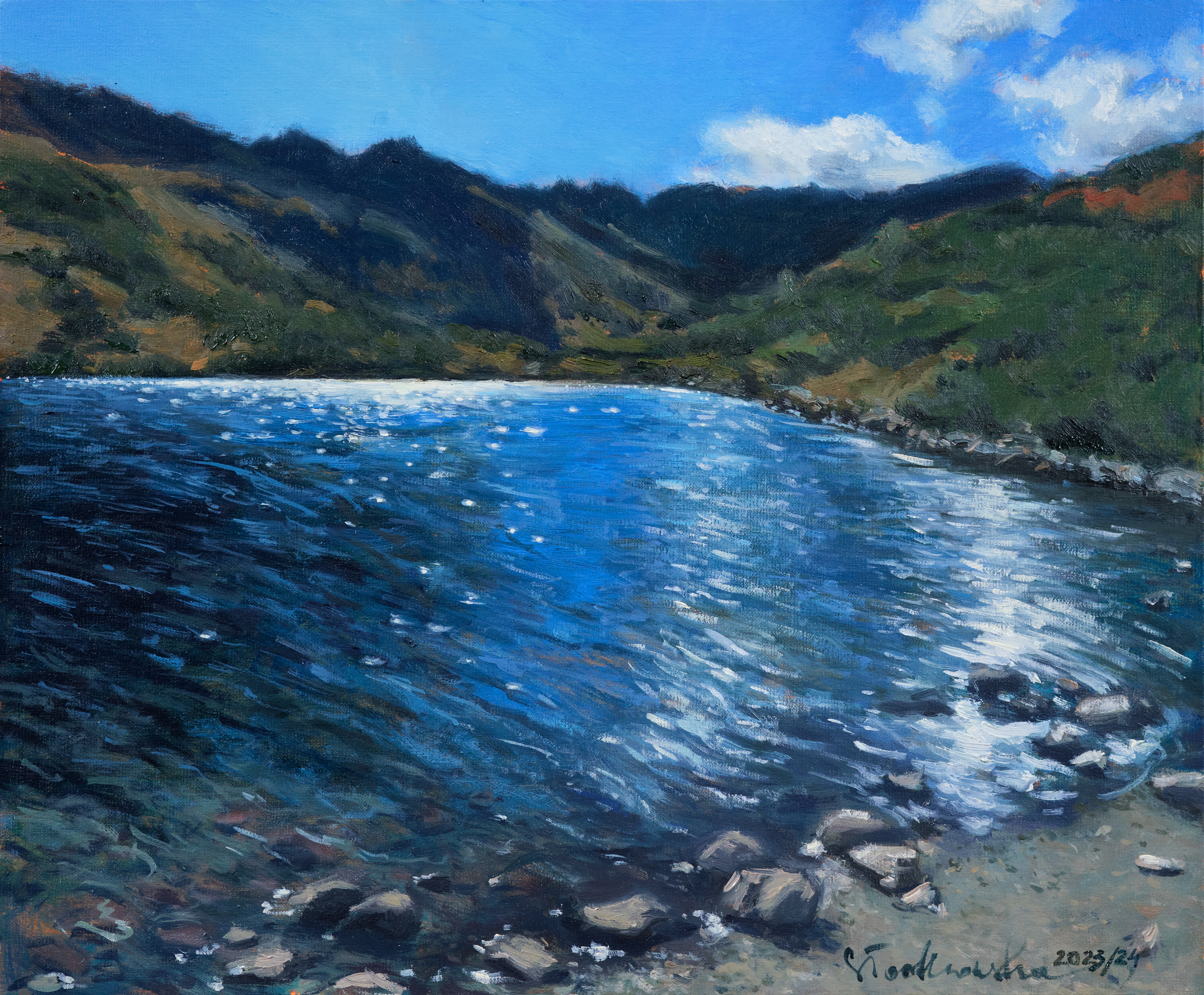 W Dolinie Pięciu Stawów. – obraz olejny na płótnie 46 x 38 cm