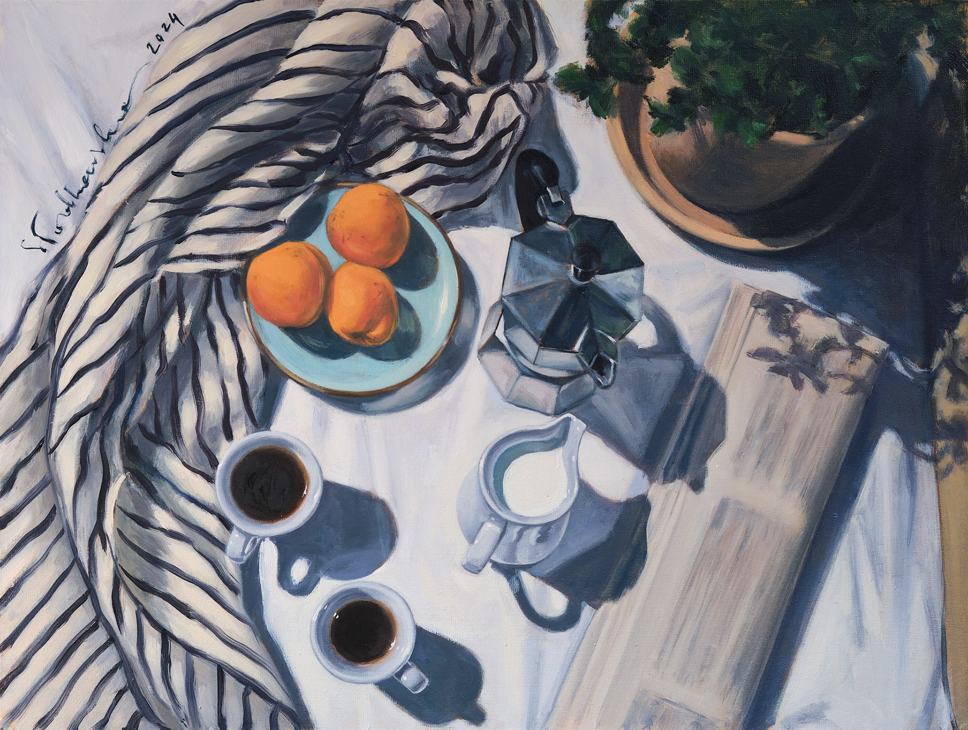 Retro sjesta - obraz olejny na płótnie 61 x 46 cm