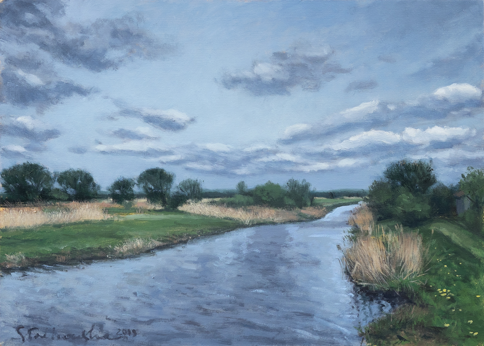 Narew. Okolice Tykocina. - obraz olejny na płótnie 46 x 33 cm   /PRIVATE COLLECTION/