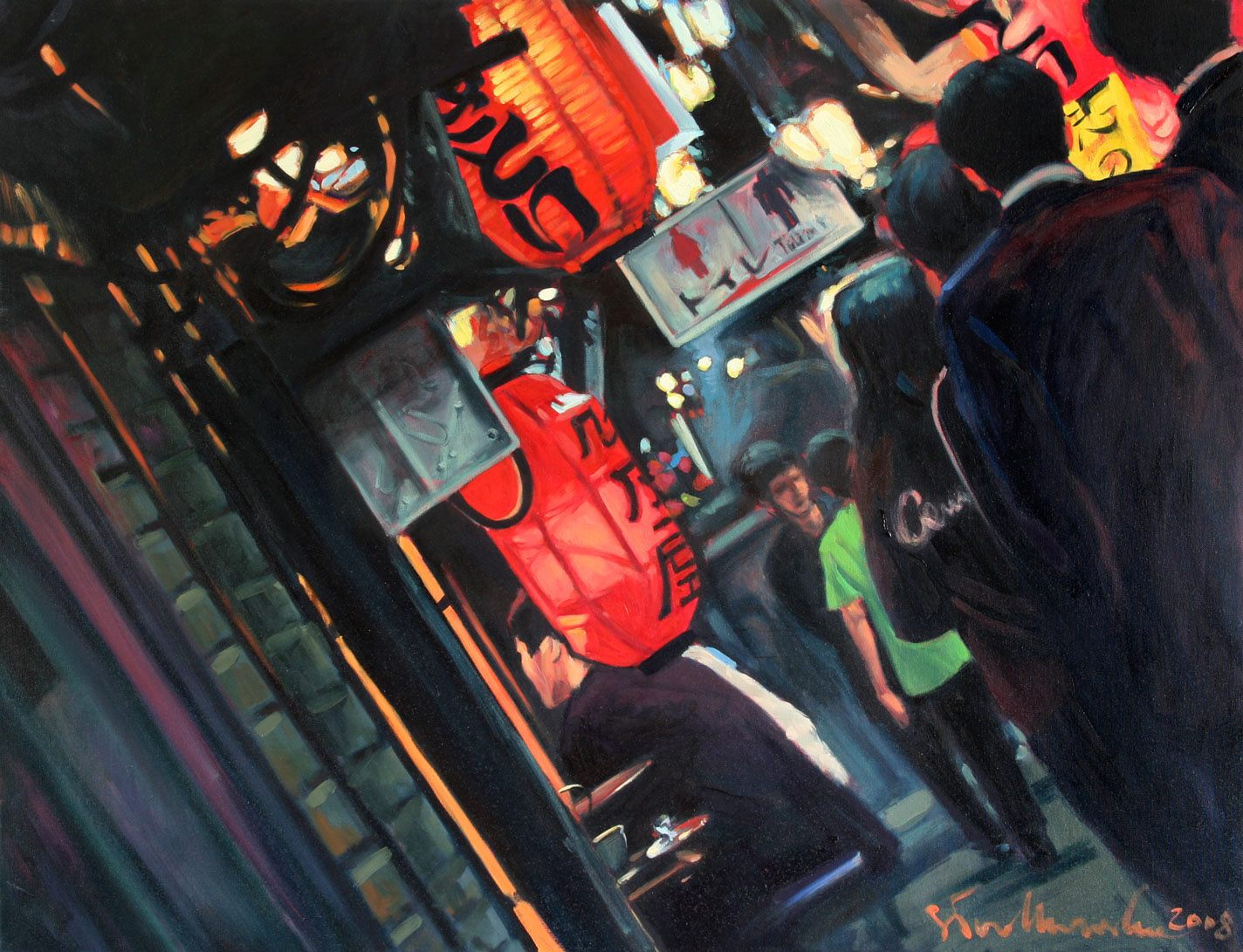 Shinjuku Omoide Yokocho - obraz olejny na płótnie 116 x 89 cm   /PRIVATE COLLECTION/