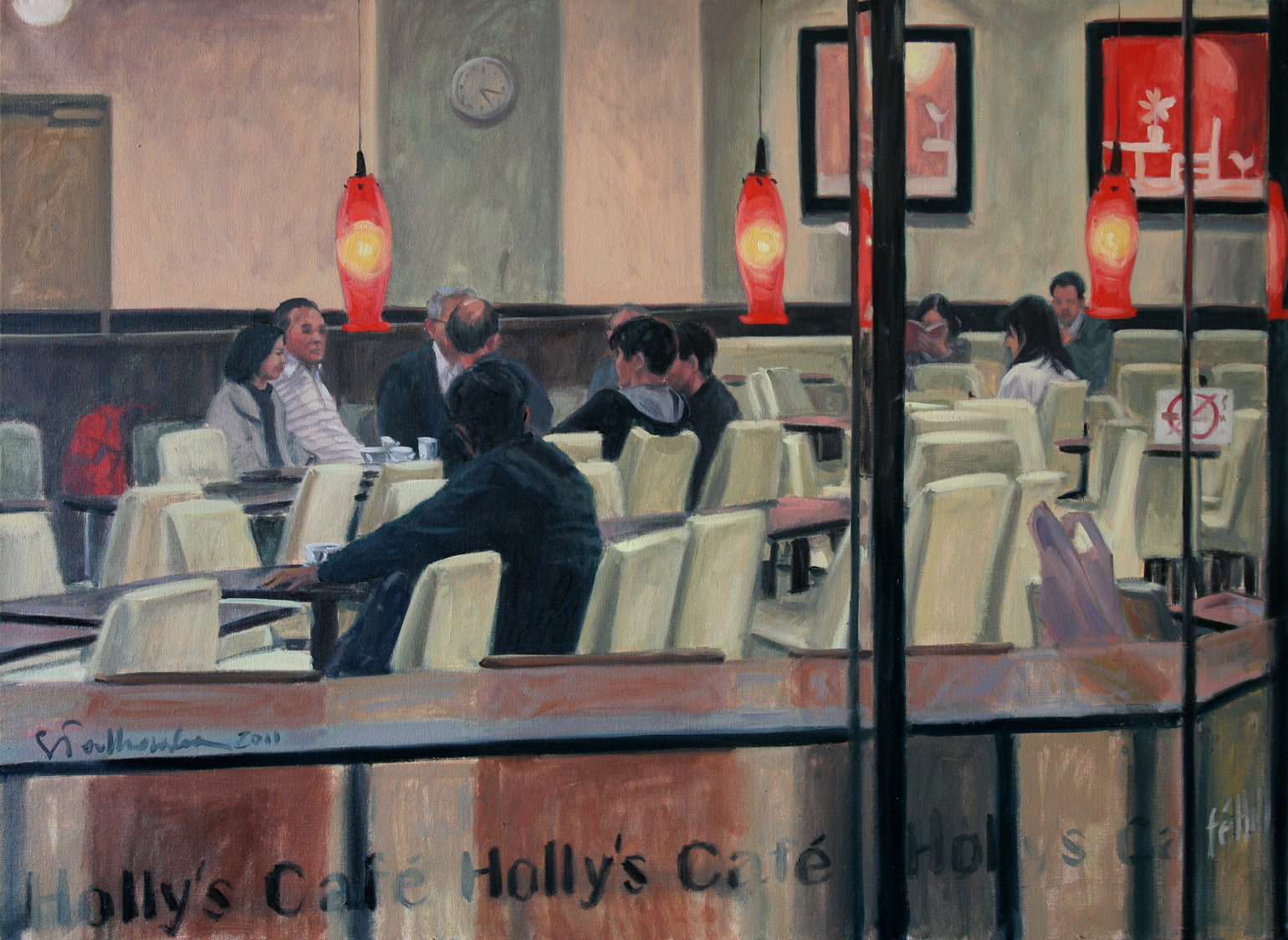 Holly's Cafe - obraz olejny na płótnie 100 x 73 cm