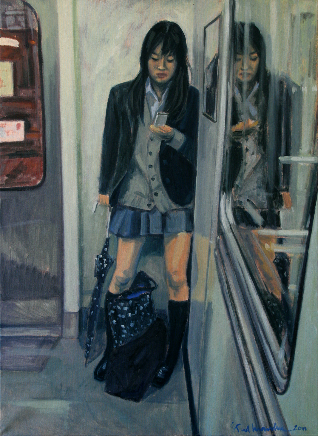 Chikatetsu no shōjo - obraz olejny na płótnie 73 x 100 cm   /PRIVATE COLLECTION/