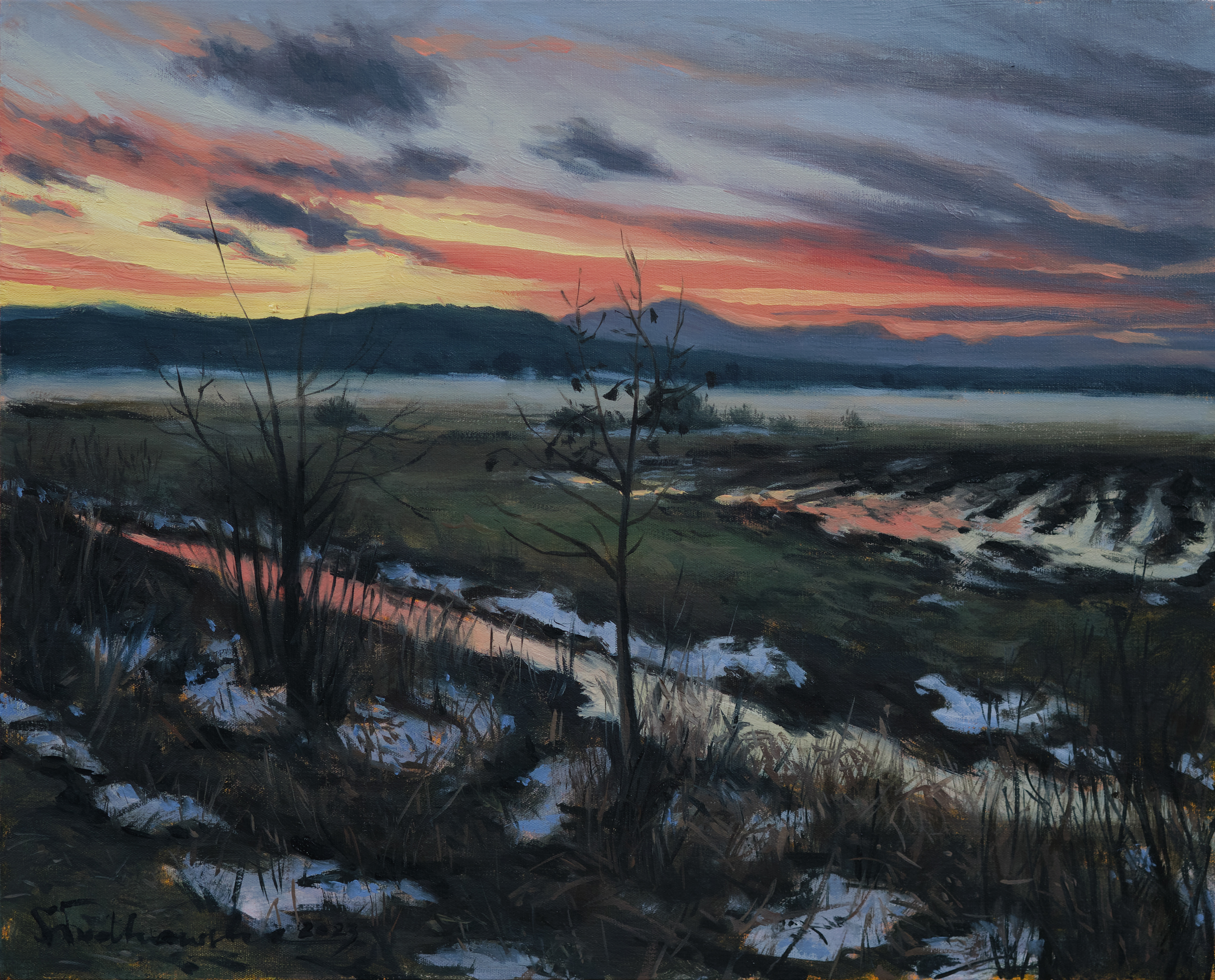 Roztopy. – obraz olejny na płótnie 41 x 33 cm