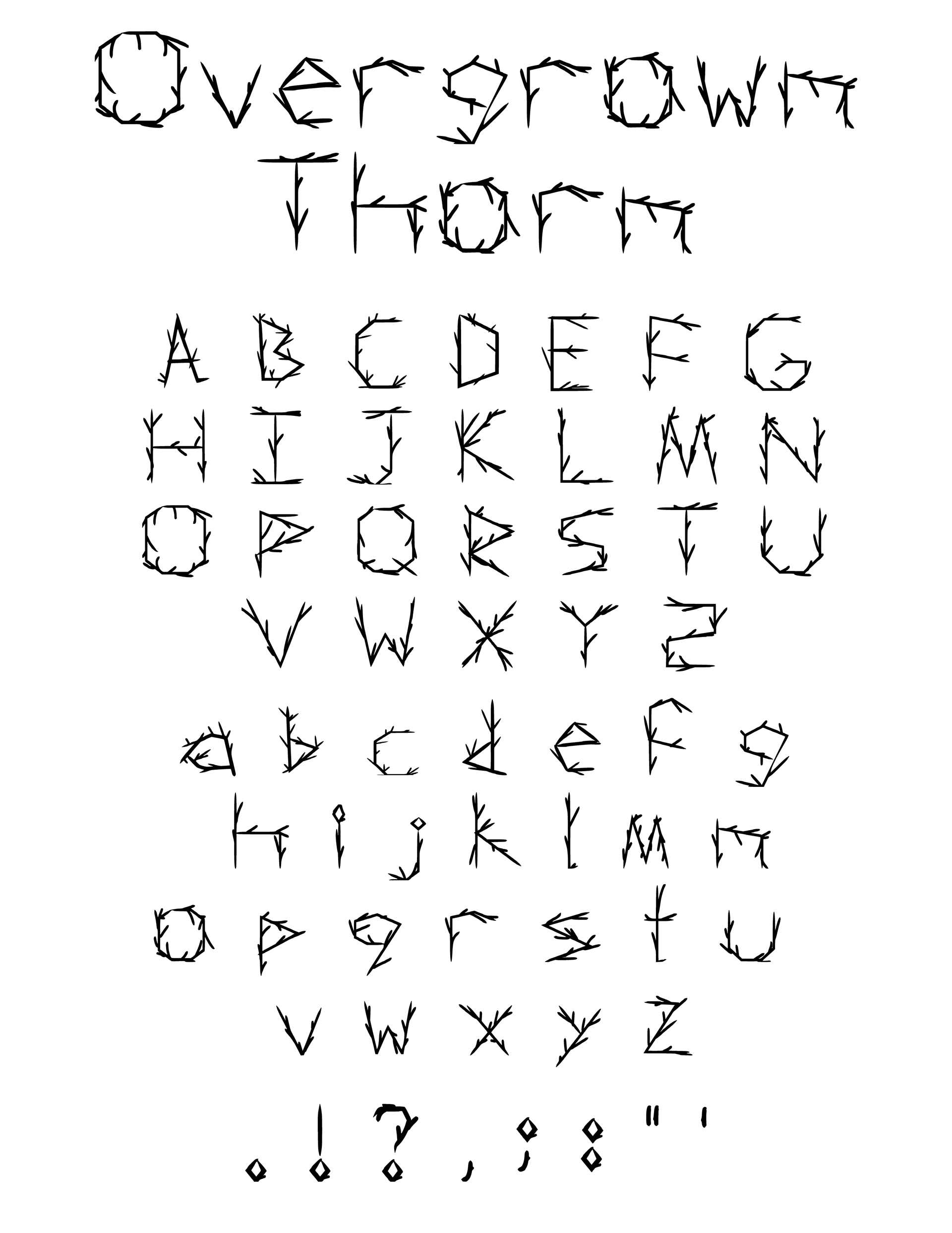 Overgrown Thorn Typeface