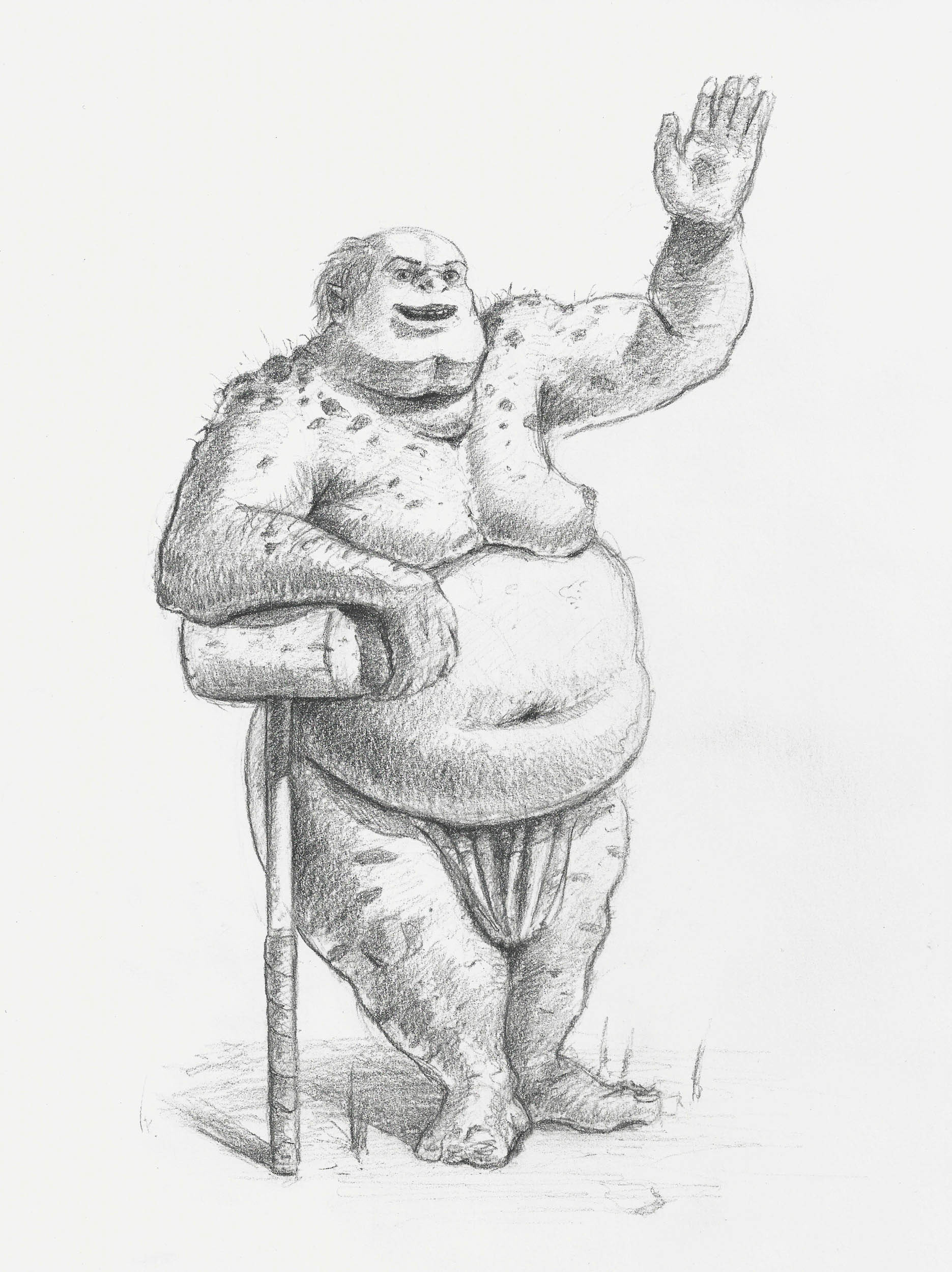 Freundlicher Troll Zeichnung