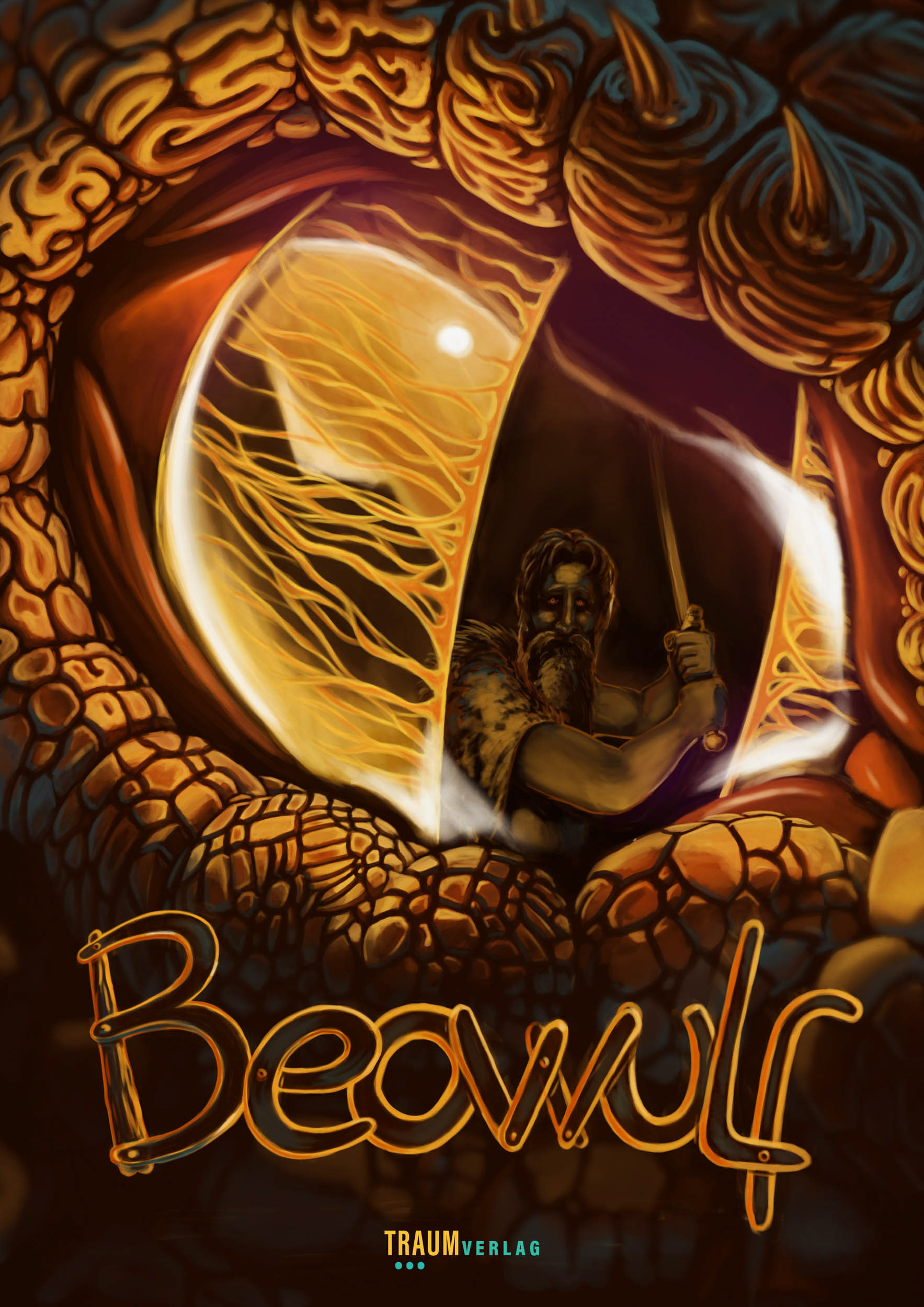 Beowulf fiktives Buchcover Illustration
