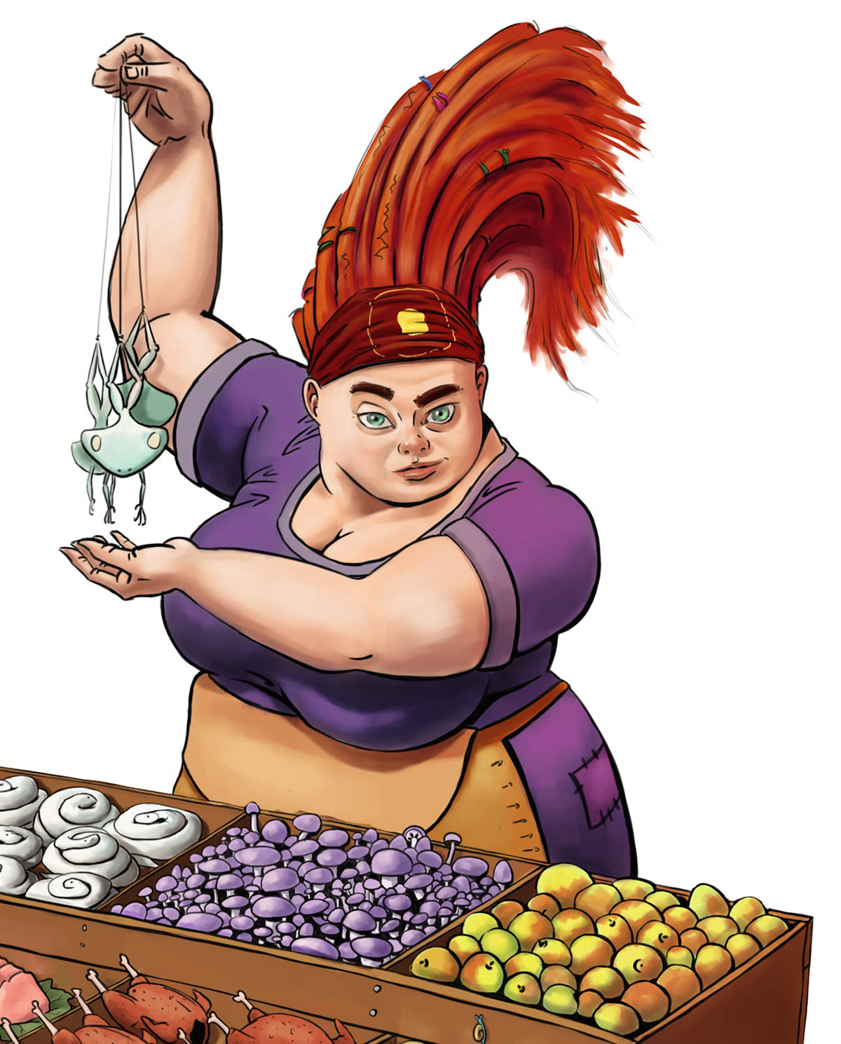 Marktverkäuferin Charakterillustration