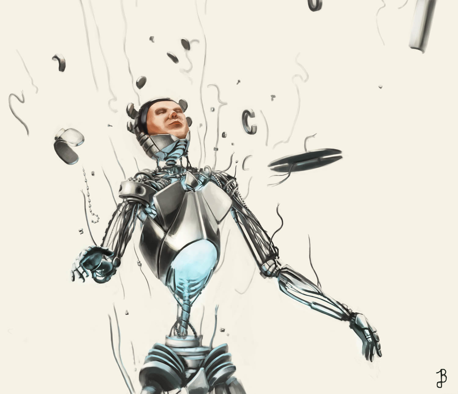Cyborg Charakterillustration Science Fiction