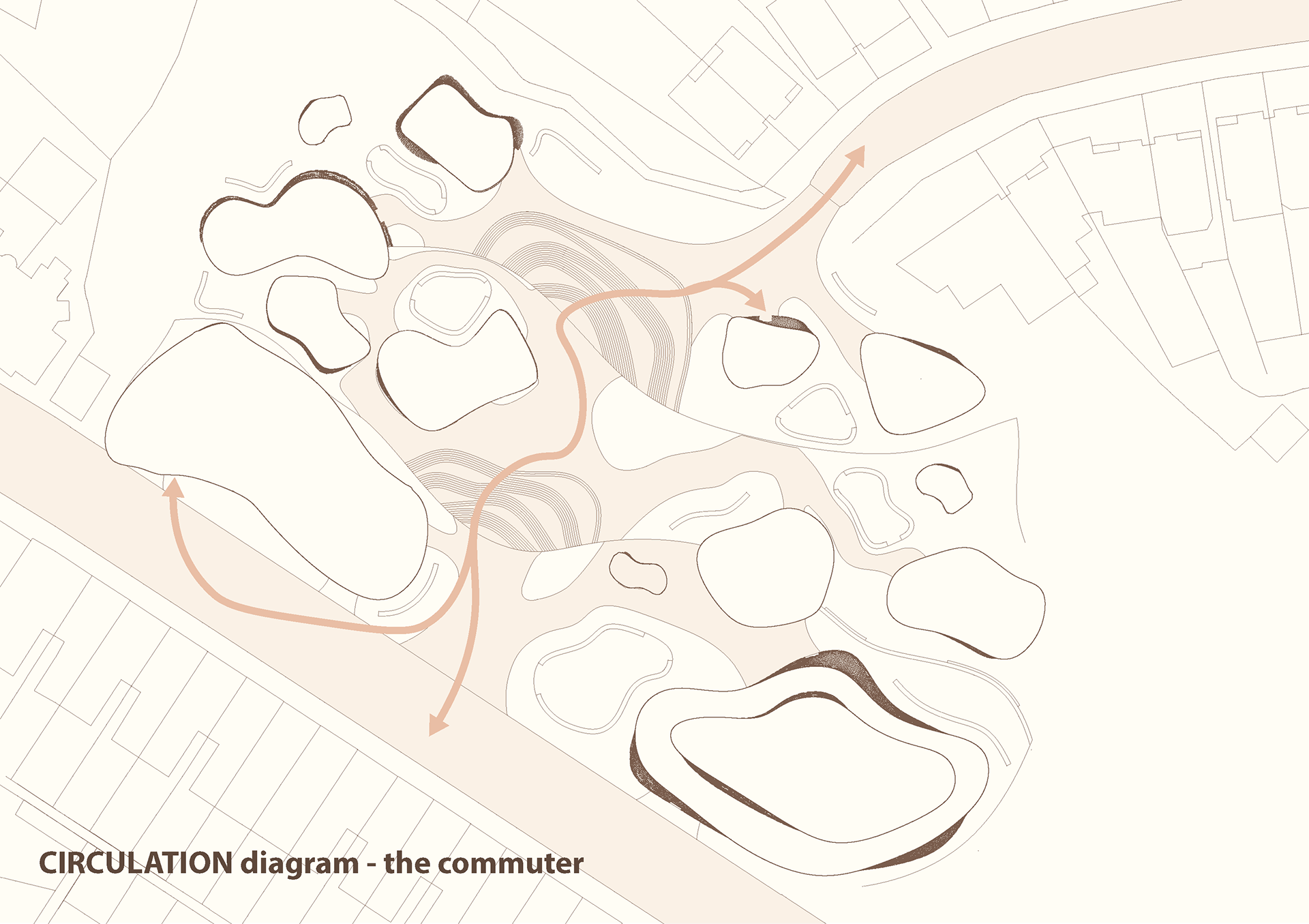 Then, there is the commuter, who is only interacting with the tube entrances & exits as well as the center pathway that allows for easy circulation from top to bottom.