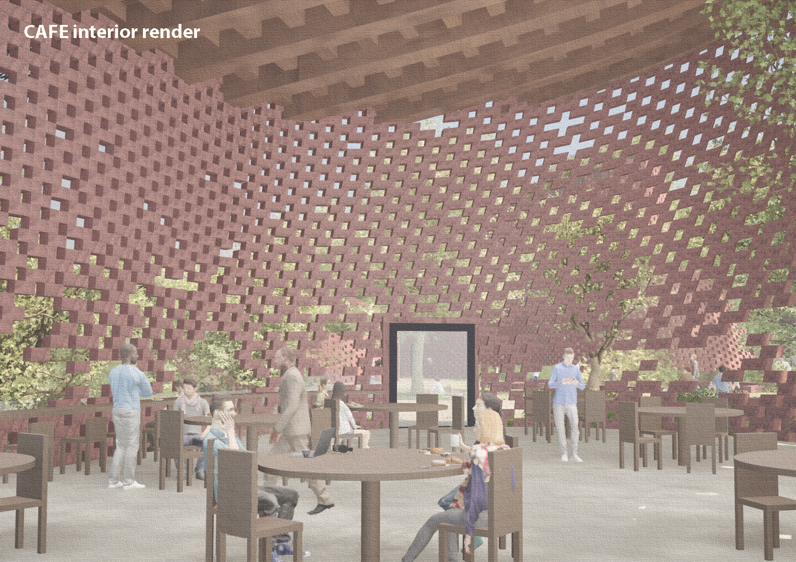 This is the cafe, where visitors at the library or even just commuters can grab a coffee or even get some work done.