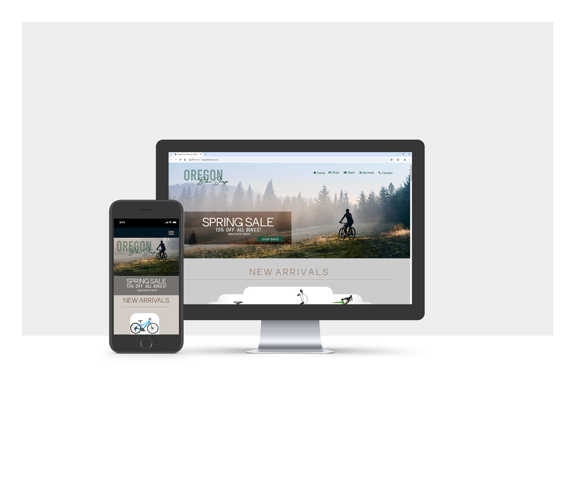 Oregon Bike Shop Interface Design