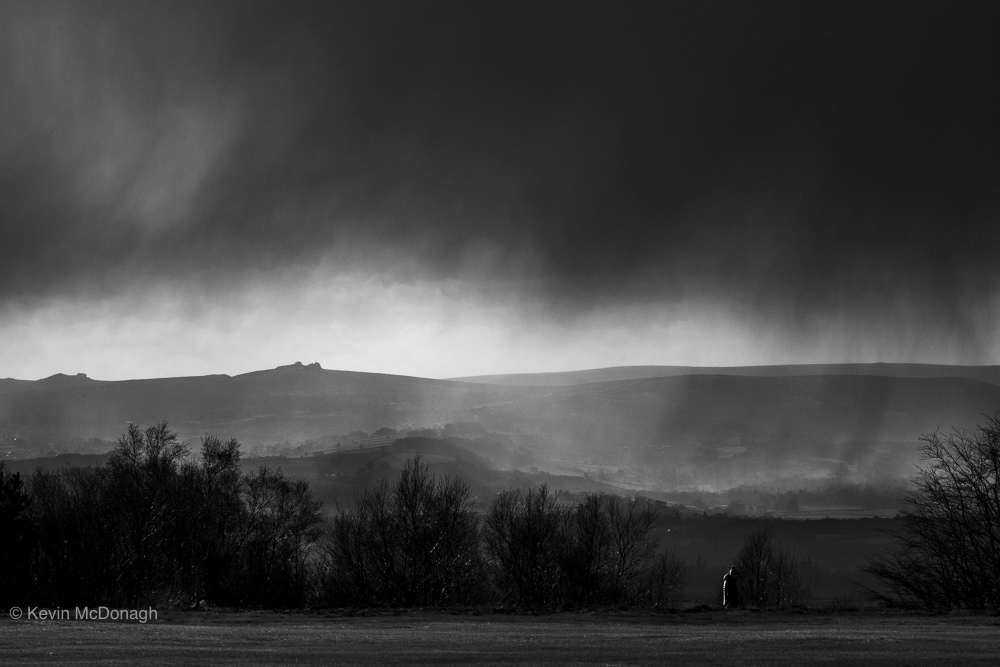 Rain over Haytor from 16 kms away in Teignmouth