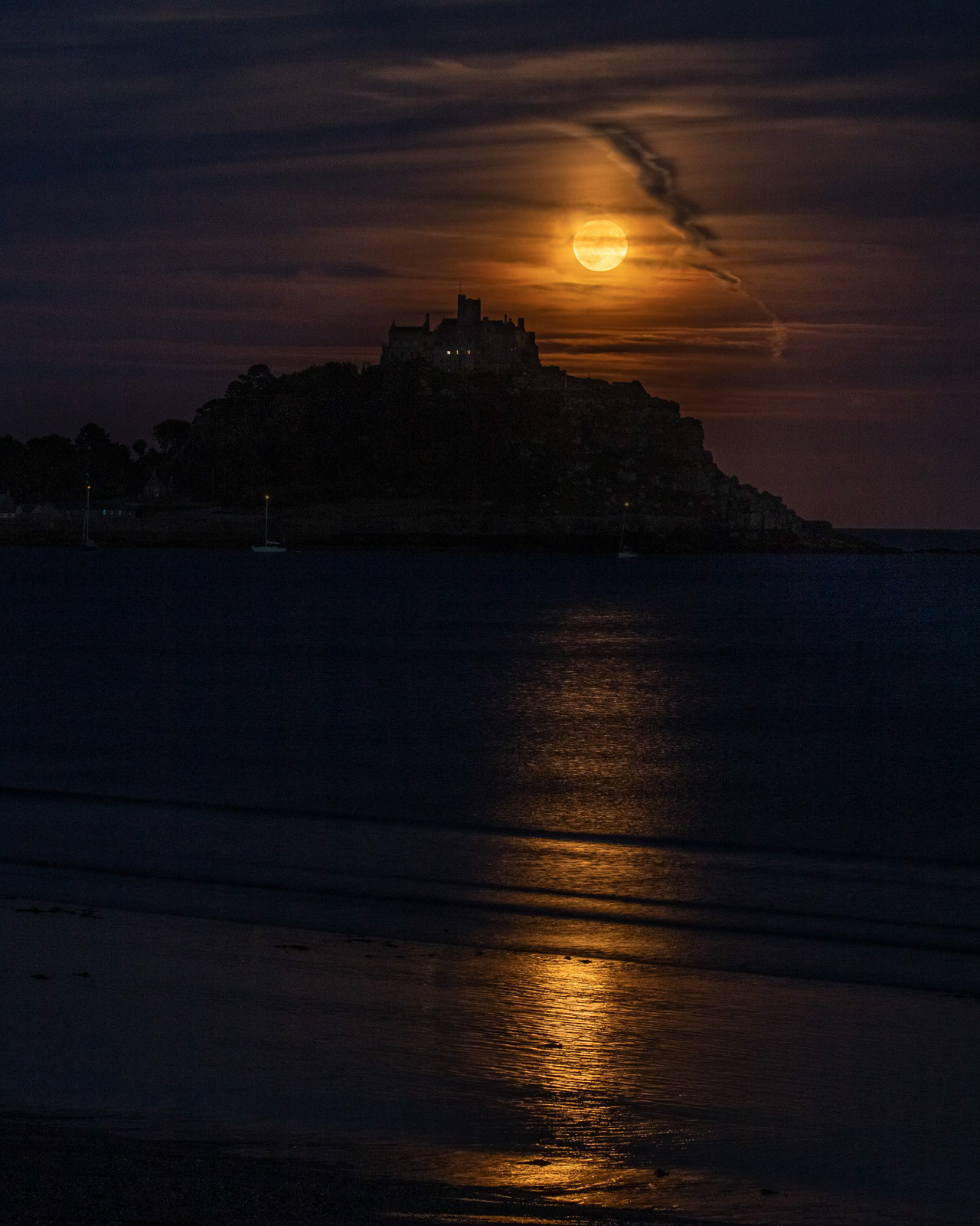 13 July 22: July Super Moonrise,  St Michael's Mount, Cornwall