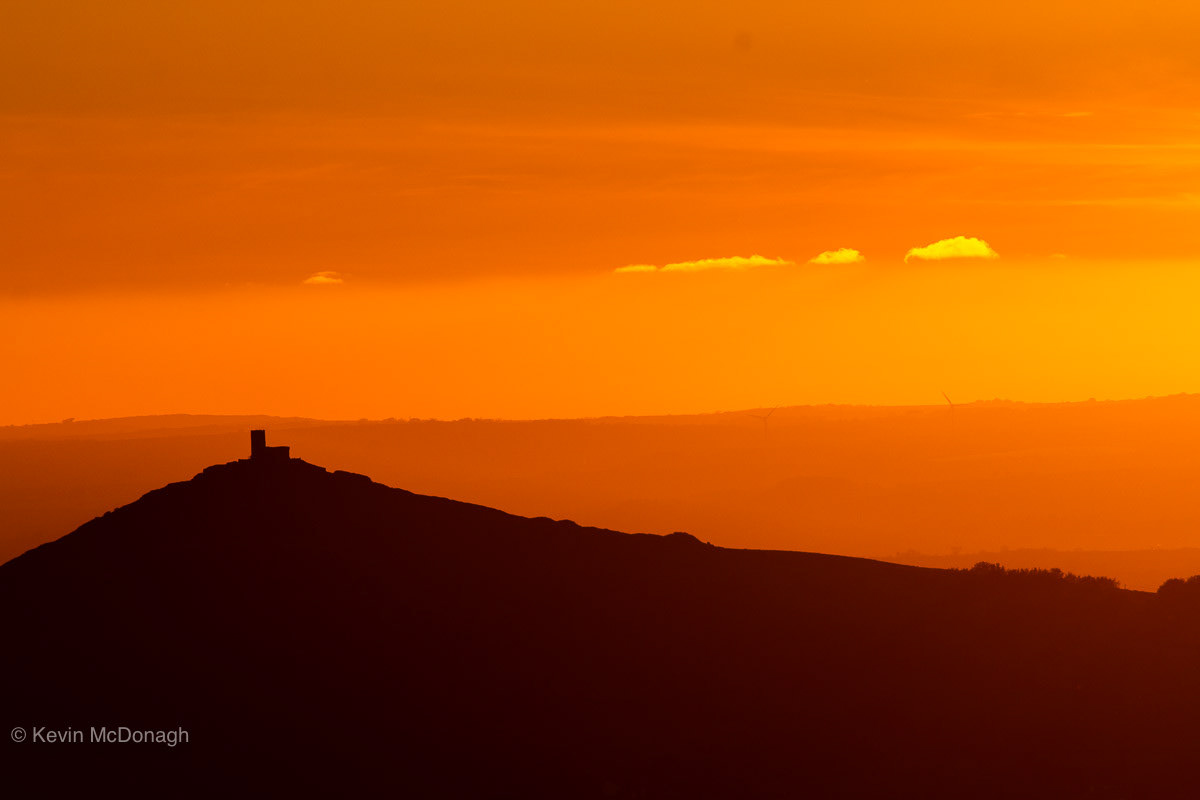 26 May: Sunset over Brentor, Dartmoor