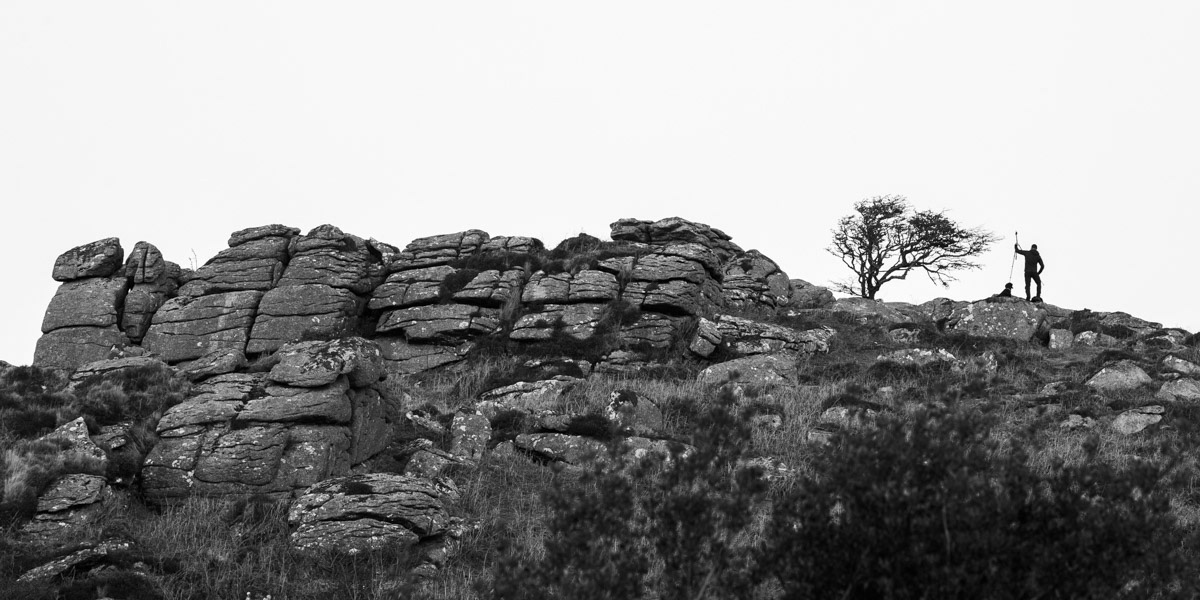 17 Jan 22: Photographer waiting for moonrise, Holwell Rocks, Dartmoor