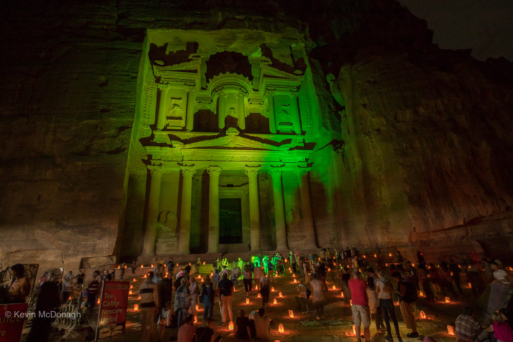 Light show at The Treasury, Petra