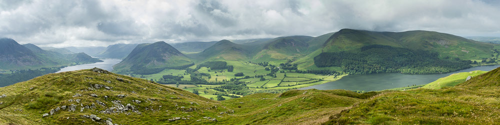 July 2016: Crummock Water (left) and loweswater (right) from Fellbarrow