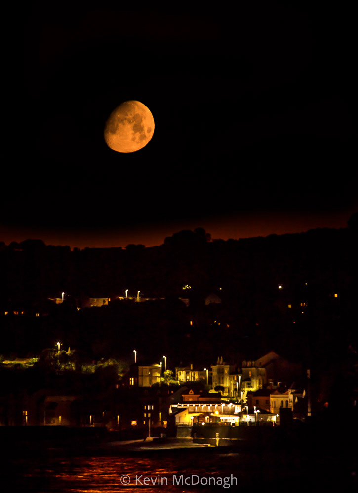 Moonset over Dawlish, Devon