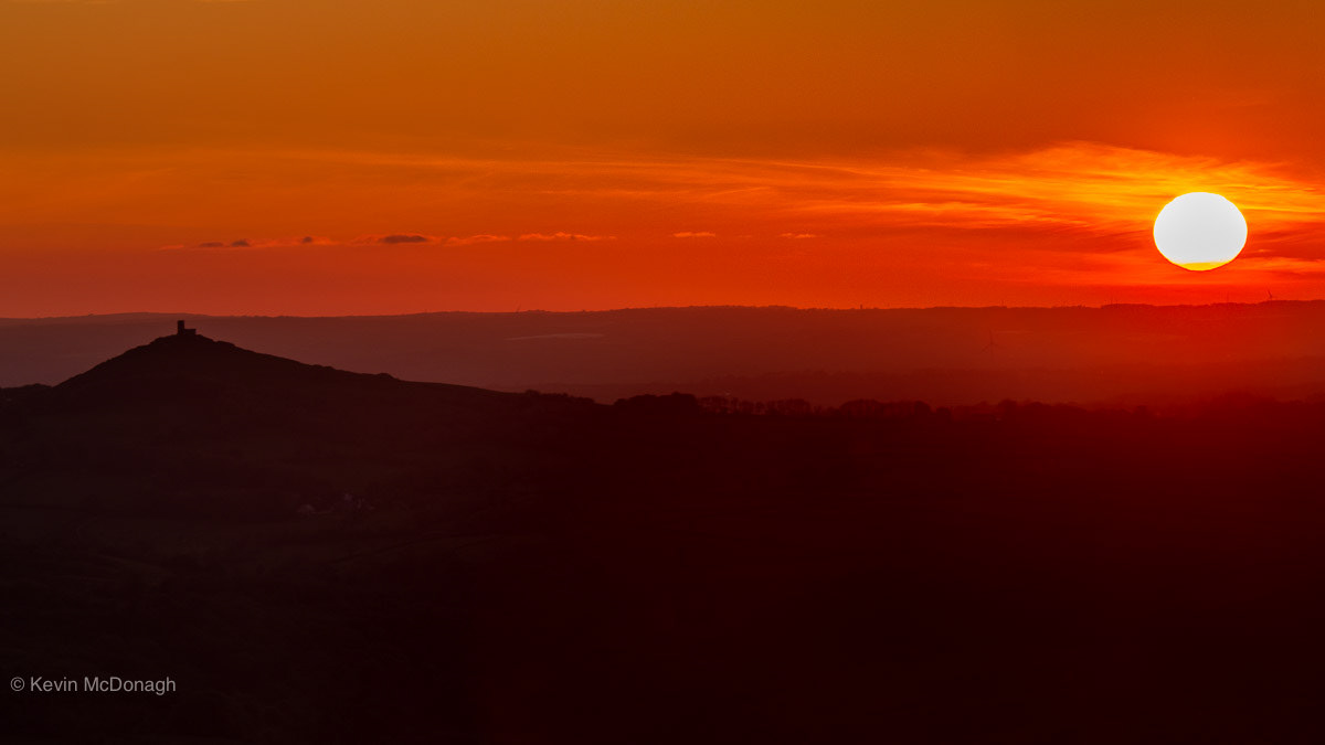 26 May: Sunset over Brentor, Dartmoor