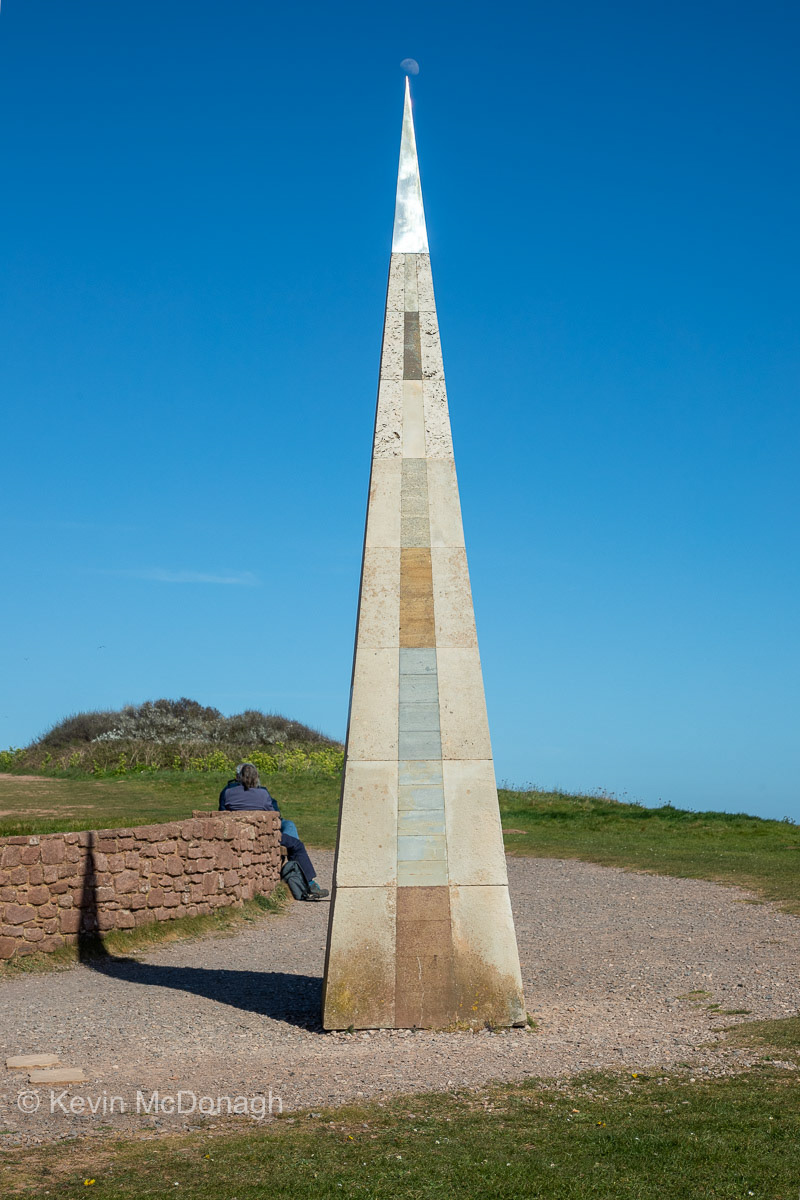 22 April 21: The Geoneedle and the Moon, Orcombe Point