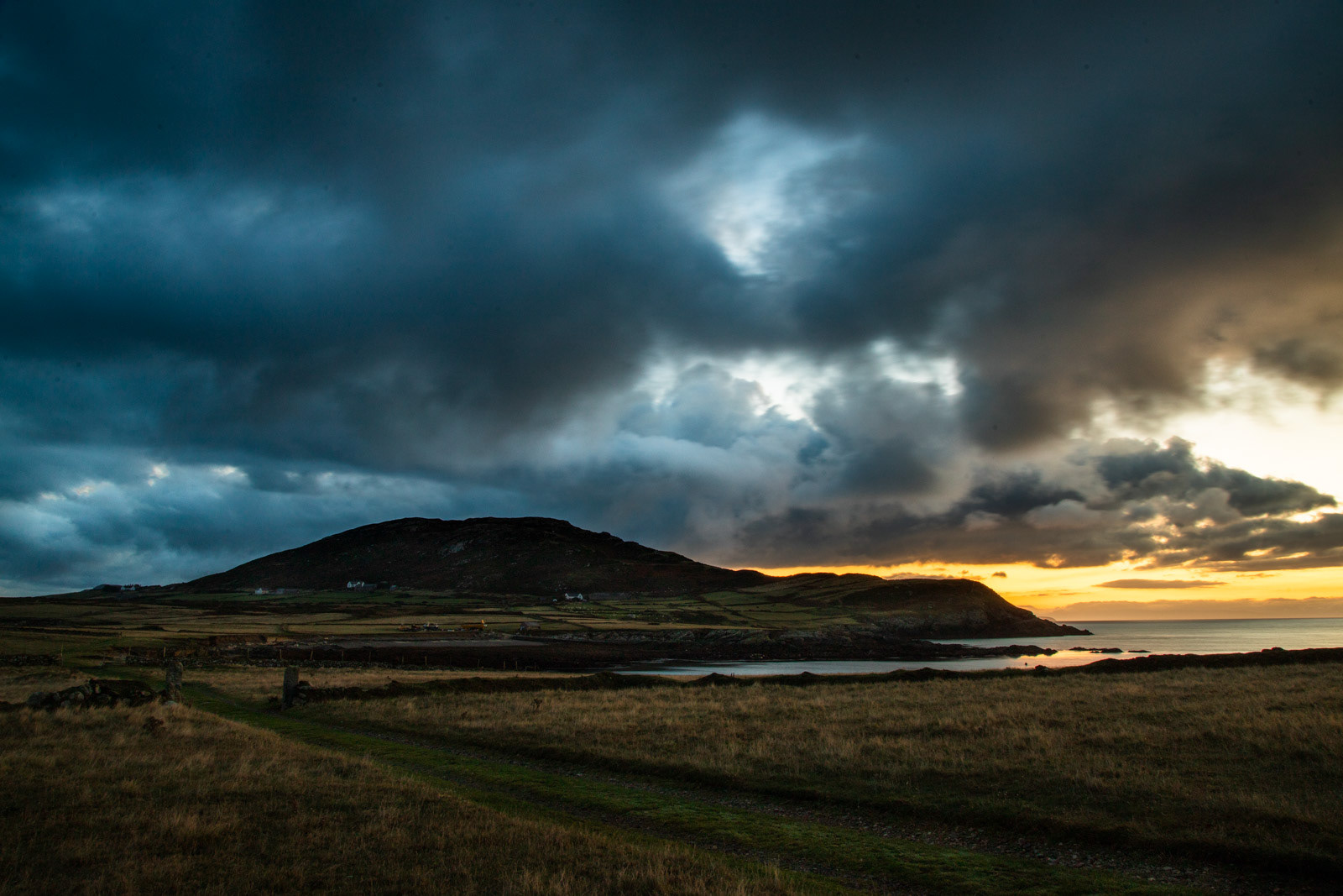 10th Oct at 07.16: Mynnedd Enlli just before sunrise